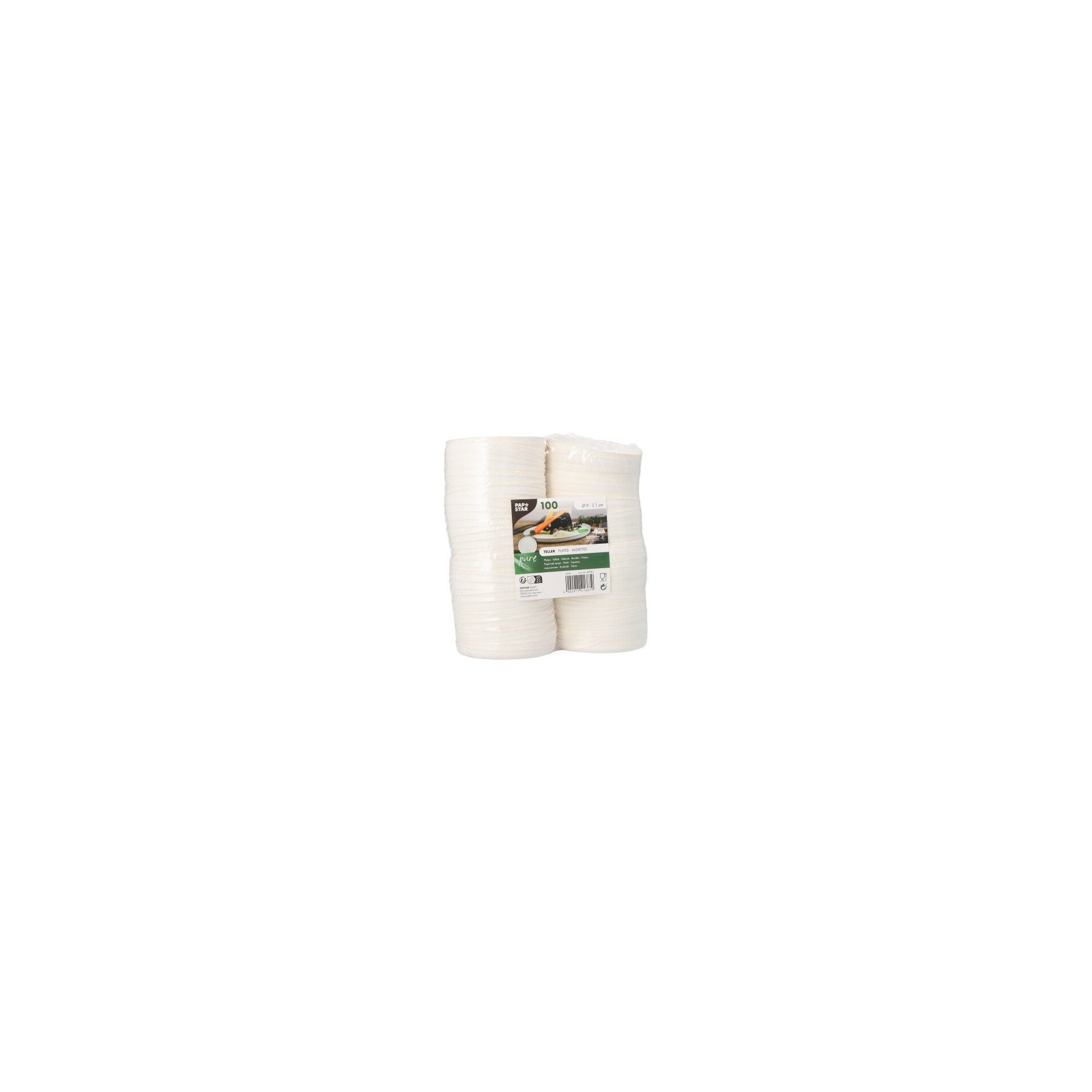 Teller Zuckerrohr "pure" rund Ø 9 cm · 1 cm weiss "Cella" Teller Zuckerrohr "pure" rund Ø 9 cm · 1 cm weiss "Cella"