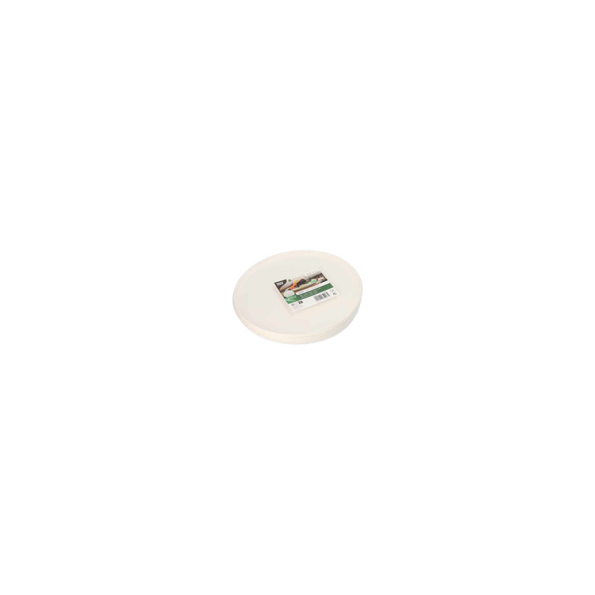 Teller Zuckerrohr "pure" rund Ø 22 cm · 1 cm weiss "Cella"
