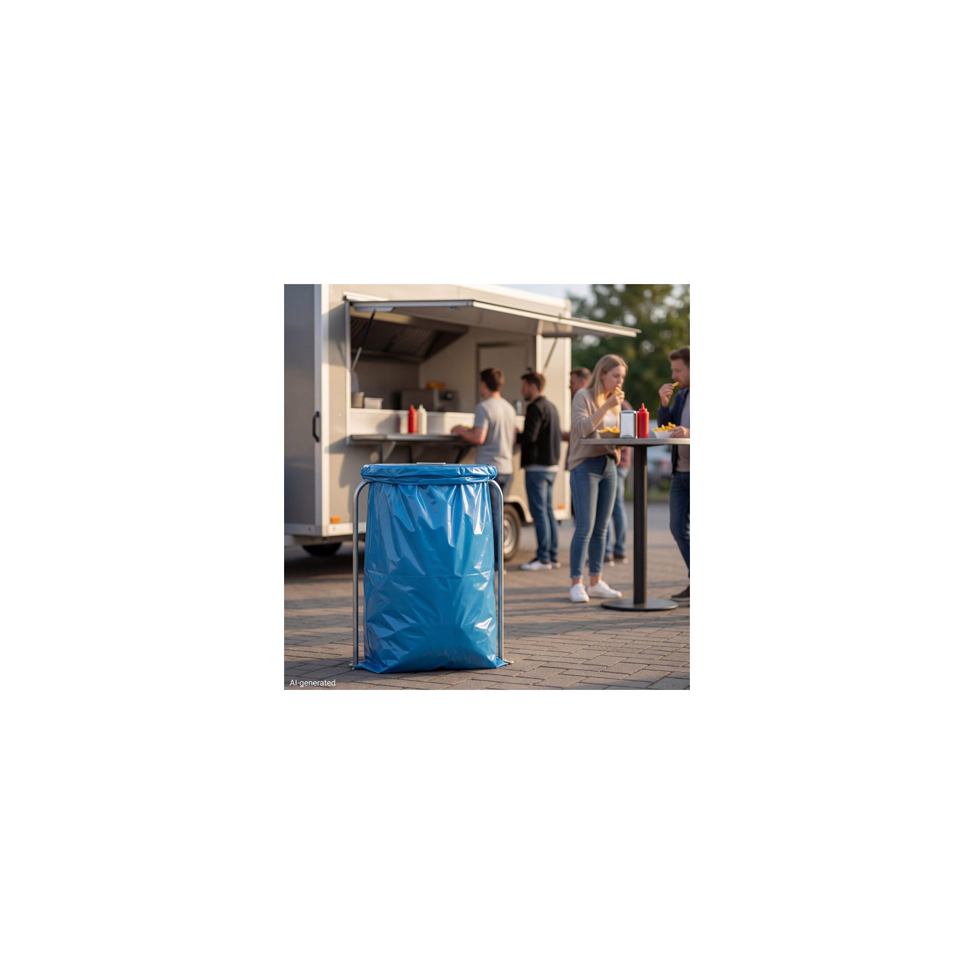 Müllsäcke, LDPE 120 l 110 cm x 70 cm blau 45 my