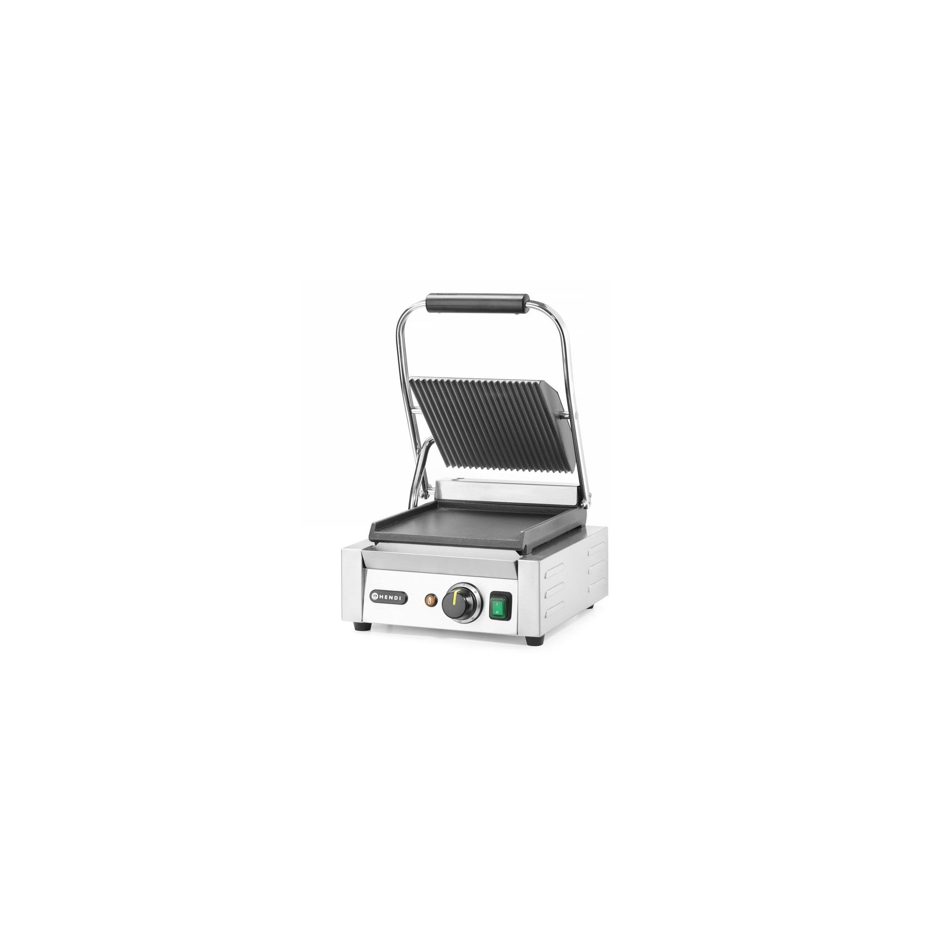 Kontaktgrill - Einzelversion, oben gerillt, unten glatt, 230V/1800W, 310x375x(H)216mm