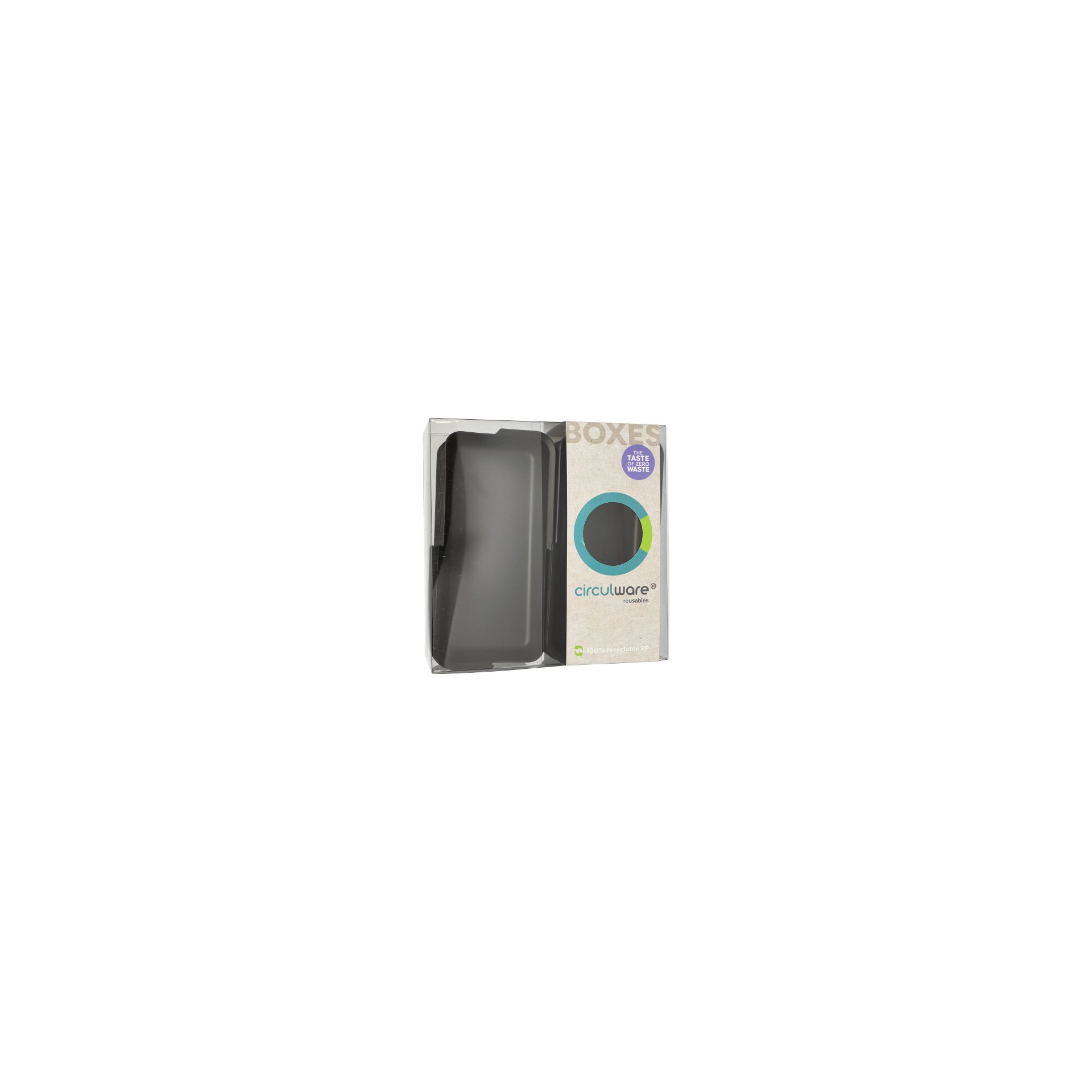 "Circulware" Mehrweg-Schalen Mix & Match eckig 3 cm x 11,7 cm x 23,4 cm schwarz