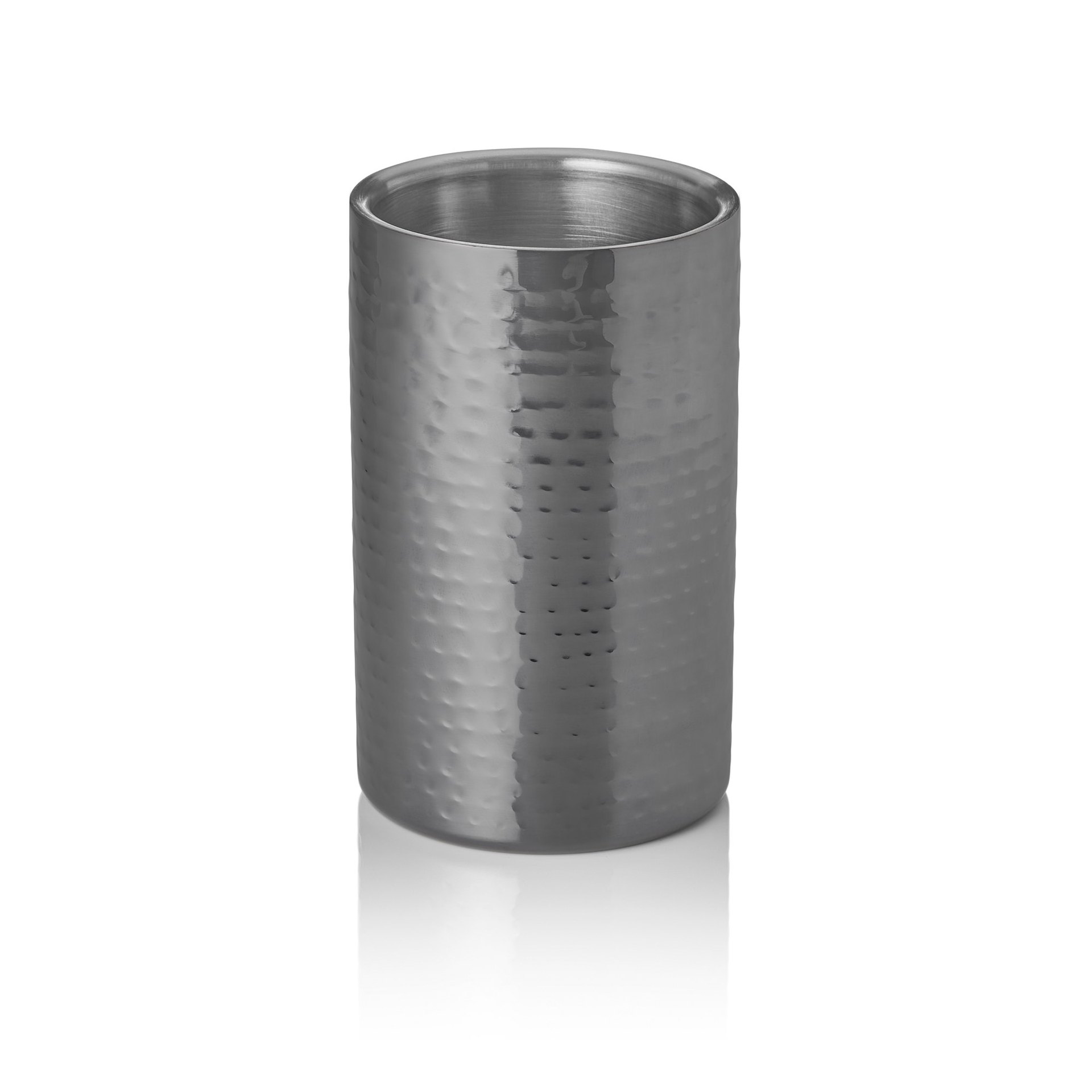 Flaschenkühler, Ø 12 cm, Höhe 19 cm, gehämmert, gun metal, PVD Beschichtung Flaschenkühler, Ø 12 cm, Höhe 19 cm, gehämmert, gun metal, PVD Beschichtung
