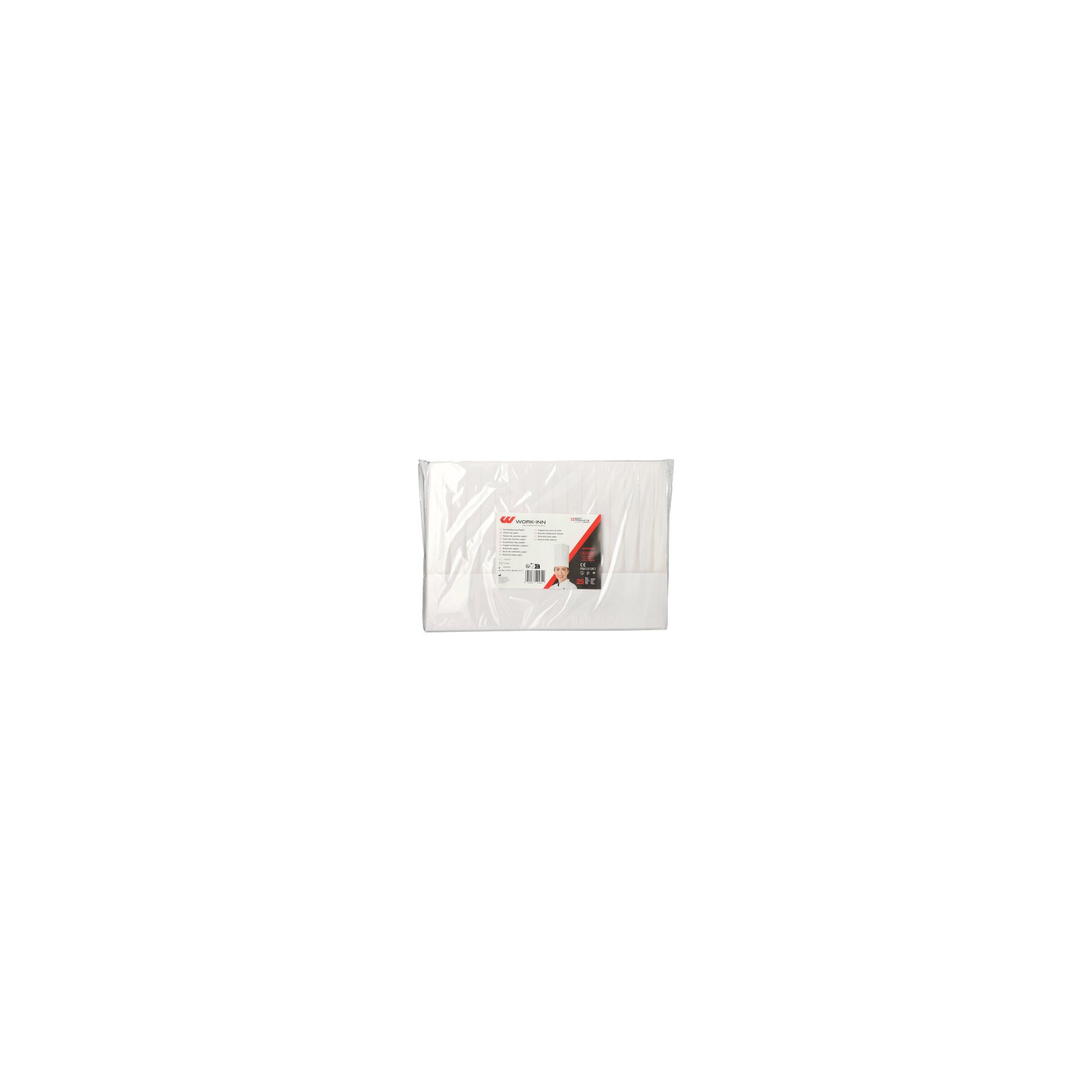 "WORK-INN/-PS" Kochmützen, Papier 23 cm x 32,5 cm weiss "Burgund" größenverstellbar