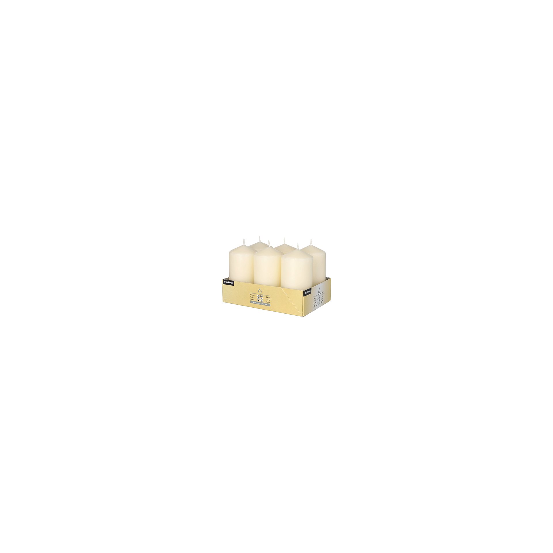 Stumpenkerzen Ø 60 mm · 115 mm creme