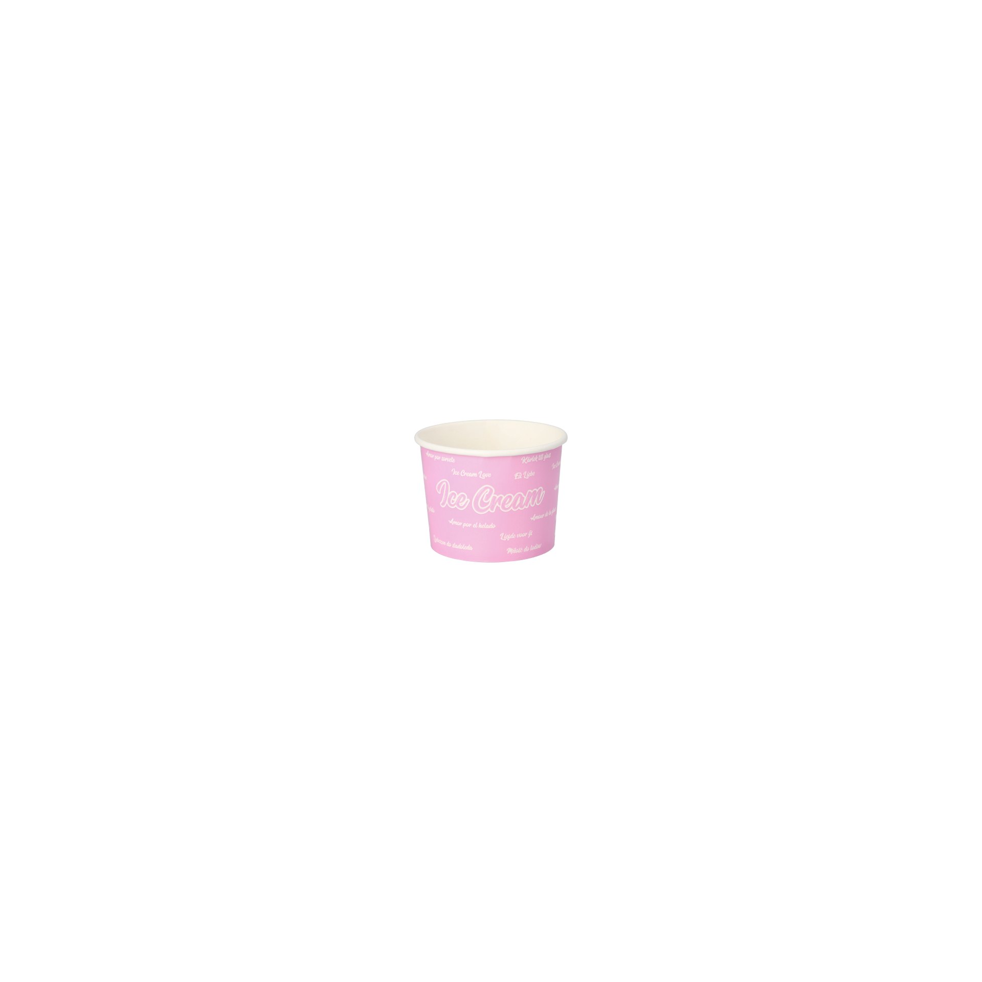 Eisbecher, Pappe rund 250 ml Ø 9,5 cm · 6,2 cm rosa "Icelove"