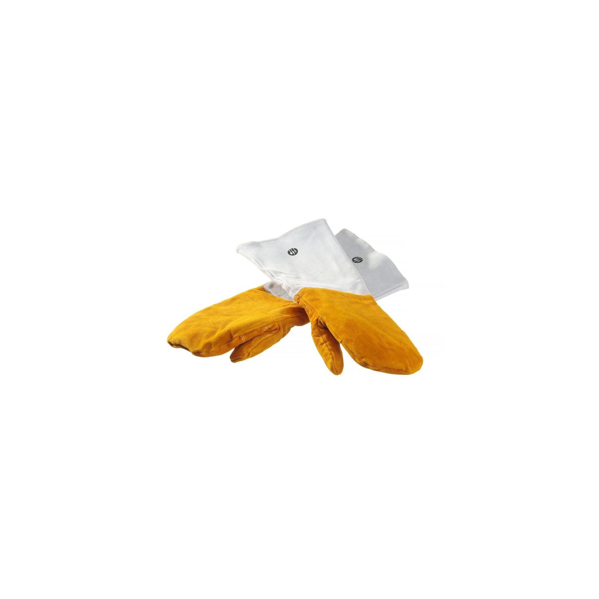 Leder-Grillhandschuhe hitzebeständig – 2 Stück, 2 Stk., (L)460mm