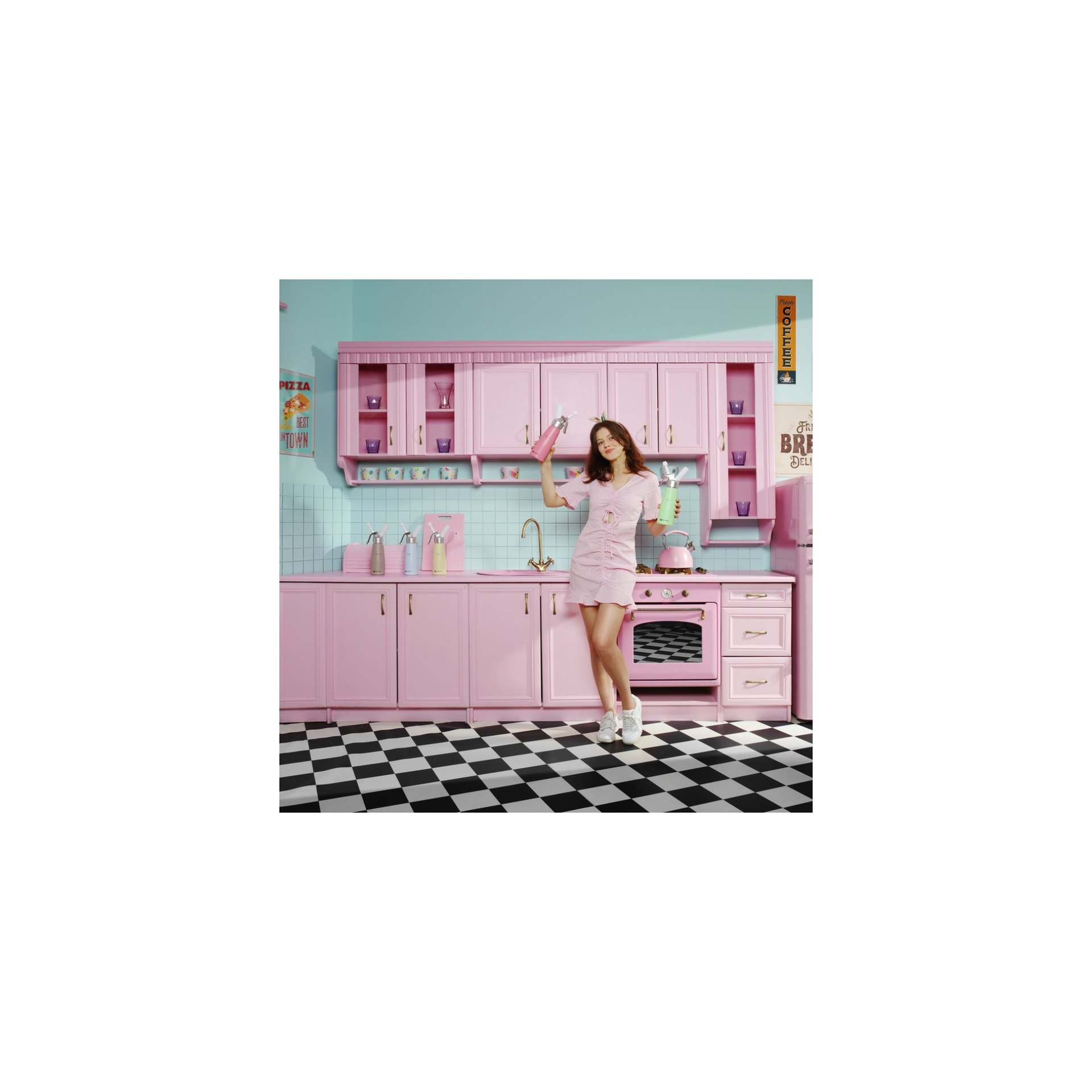 Sahnespender, 0,5L, Pastellrosa, ⌀80x(H)260mm