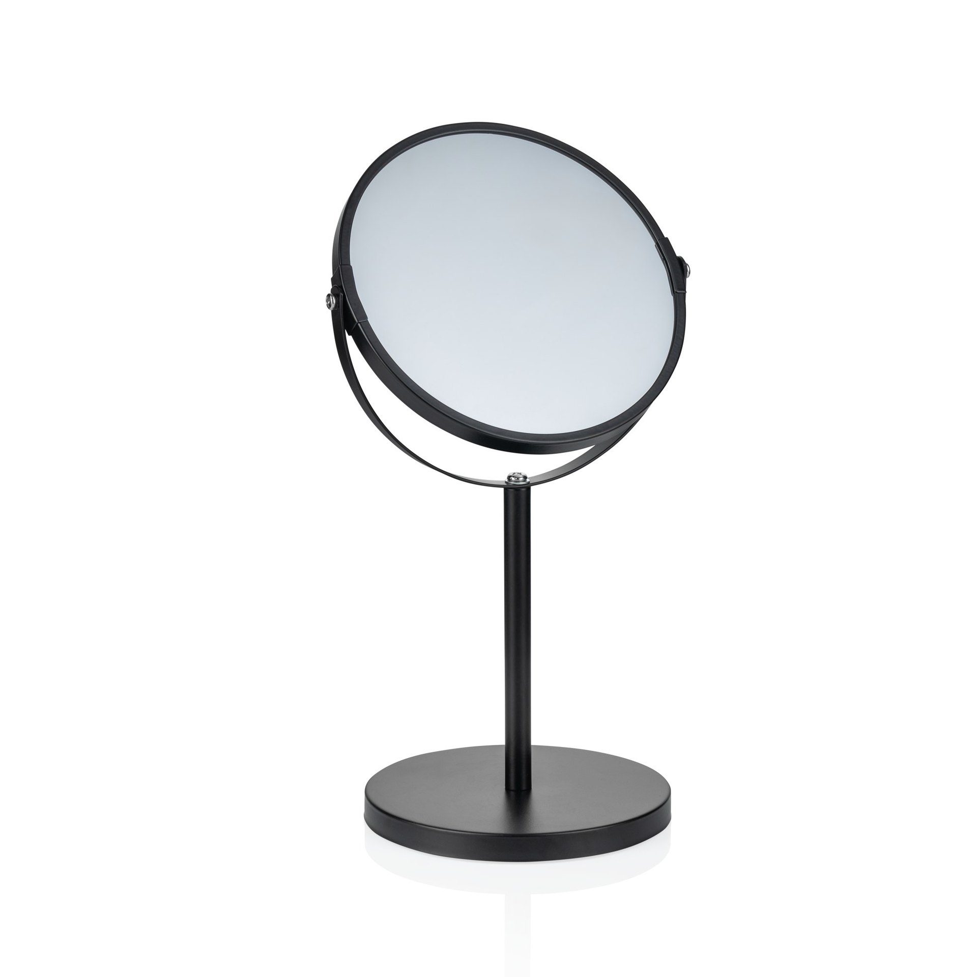 Kosmetikspiegel, Ø 17 cm, Höhe 34,5 cm, schwarz pulverbeschichtet, Edelstahl Kosmetikspiegel, Ø 17 cm, Höhe 34,5 cm, schwarz pulverbeschichtet, Edelstahl