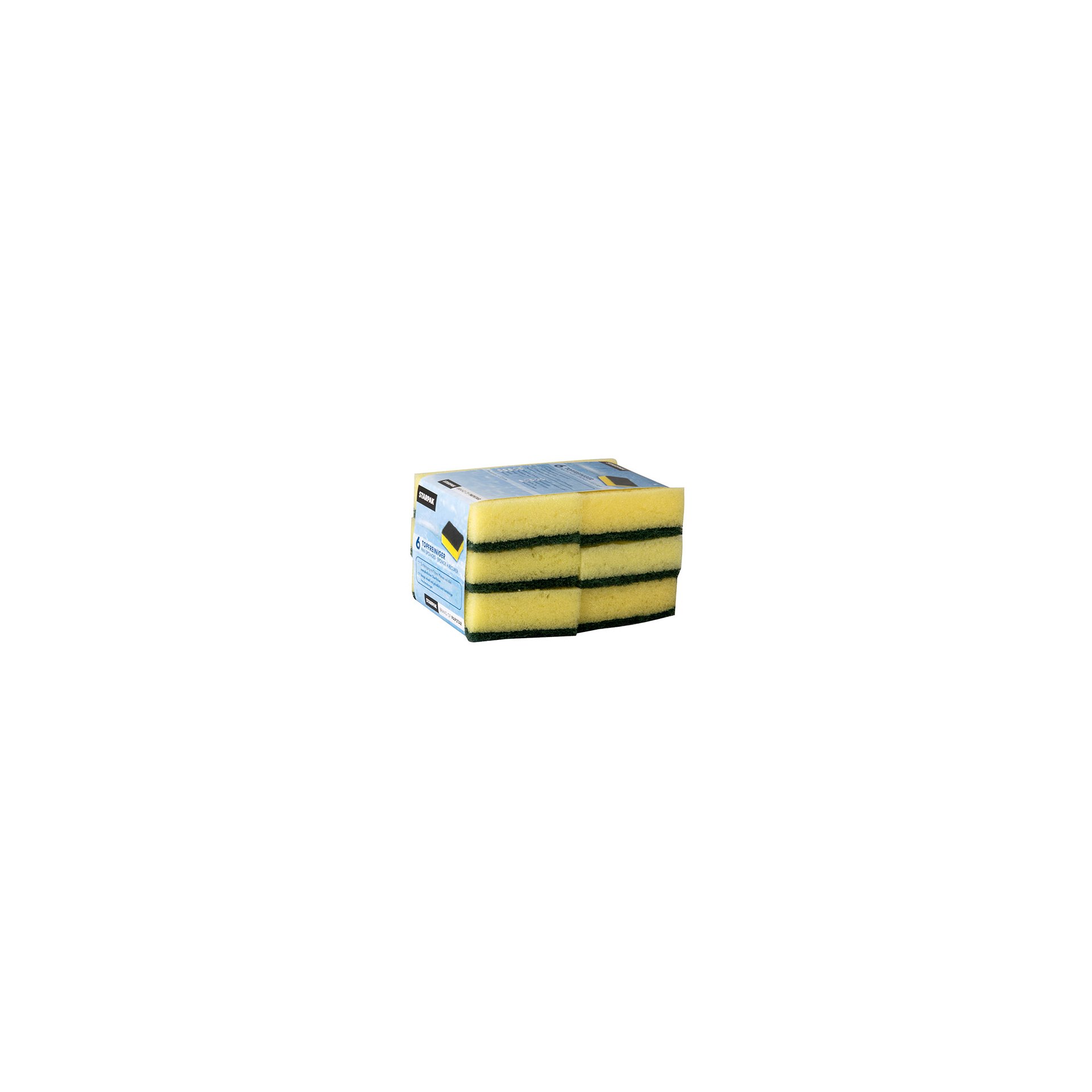 Topfreiniger, Schwamm eckig 2,6 cm x 9 cm x 6,6 cm gelb/grün , kratzend Topfreiniger, Schwamm eckig 2,6 cm x 9 cm x 6,6 cm gelb/grün , kratzend