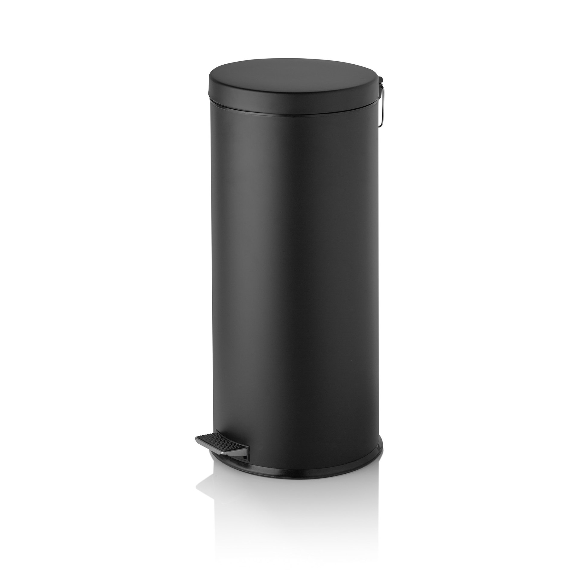 Tretabfalleimer, 30 Ltr., mit Kunststoffeinsatz, schwarz pulverbeschichtet, Metall