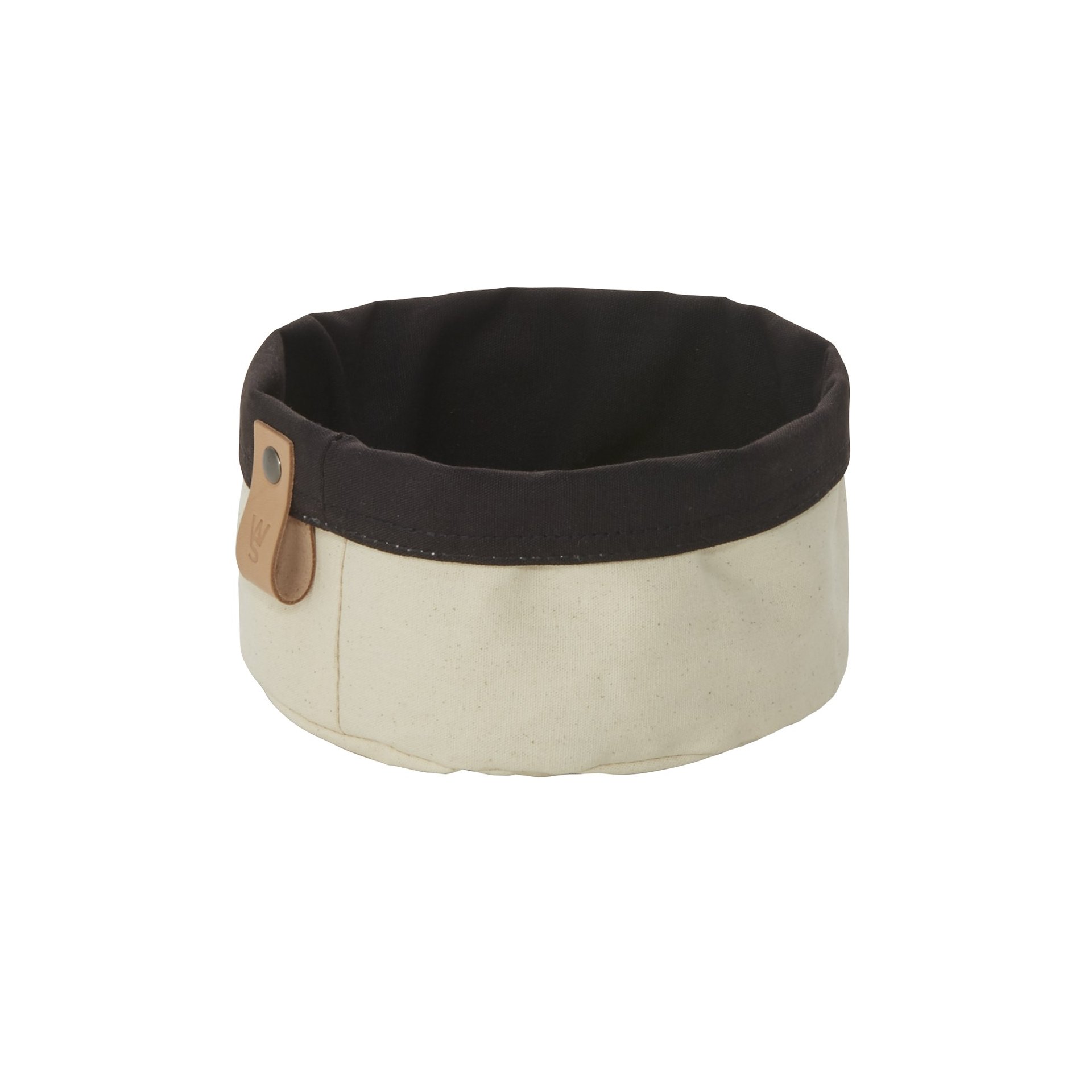 Brottasche FLIP COTTON, Ø 17 cm, Höhe 11 cm, schwarz/cream, Canvas