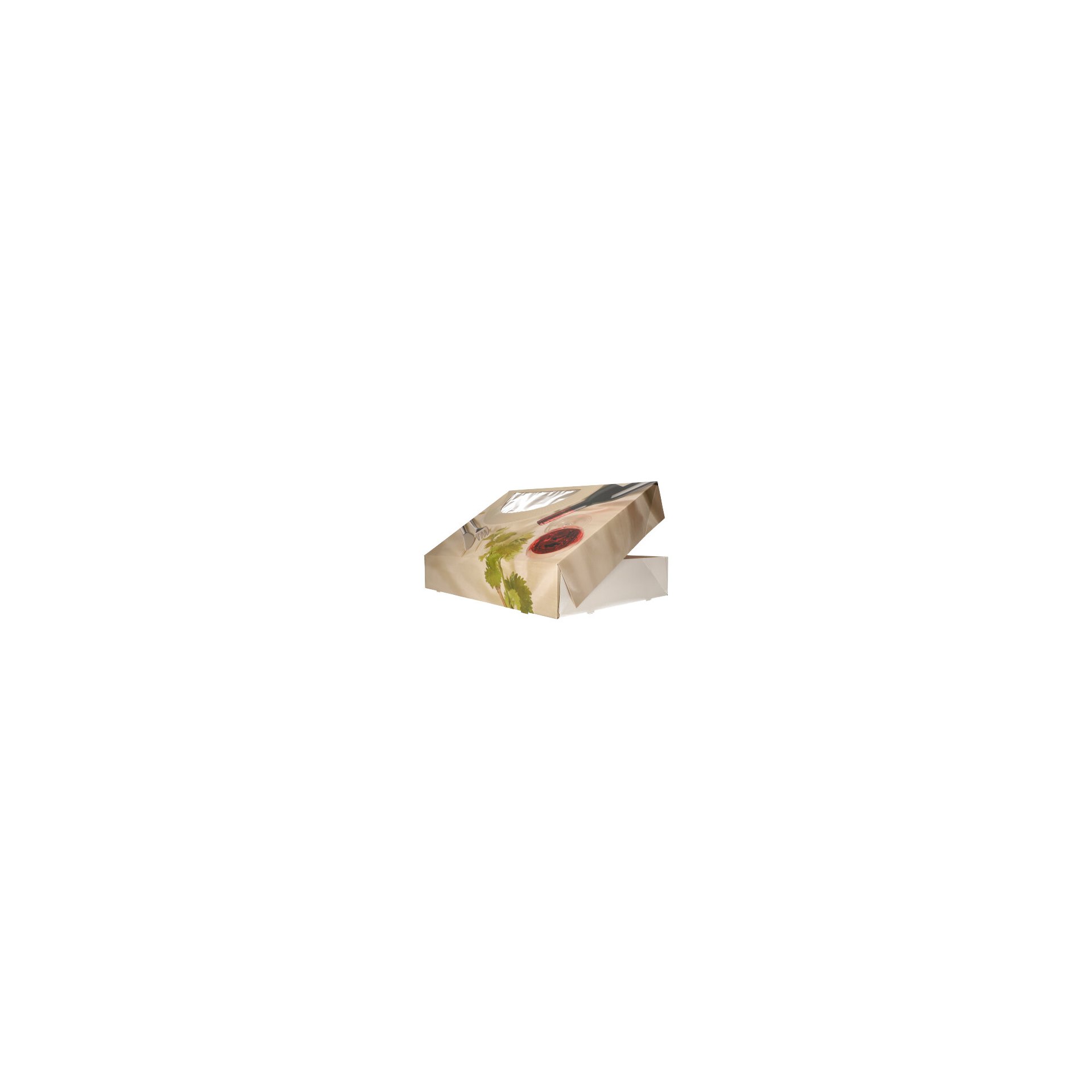 Transport- und Catering-Kartons 8 cm x 31,5 cm x 46,2 cm "Burgund" mit Sichtfenster, einteilig
