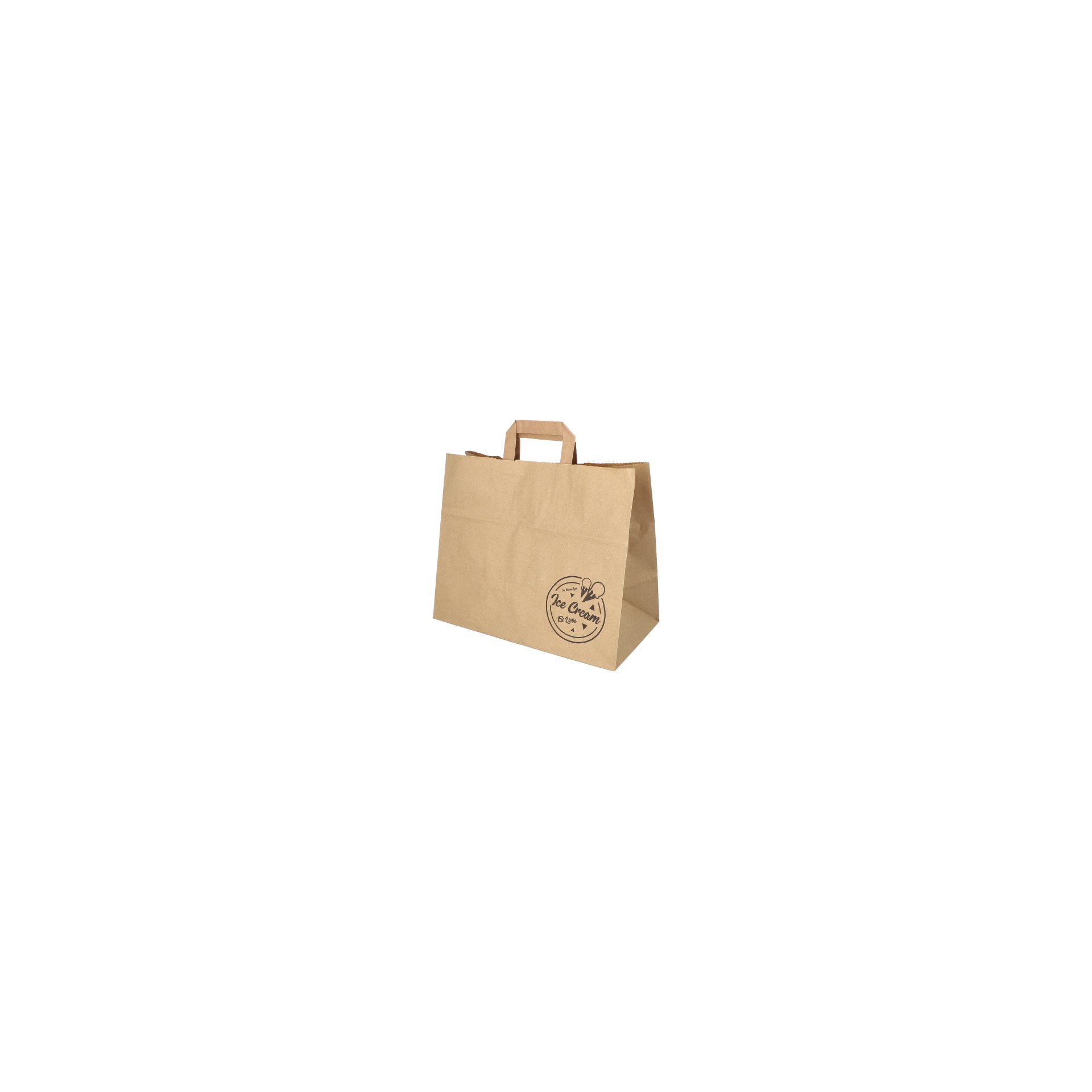 Tragetaschen, Papier 27 cm x 32 cm x 17 cm braun "Icelove" mit Tragegriff