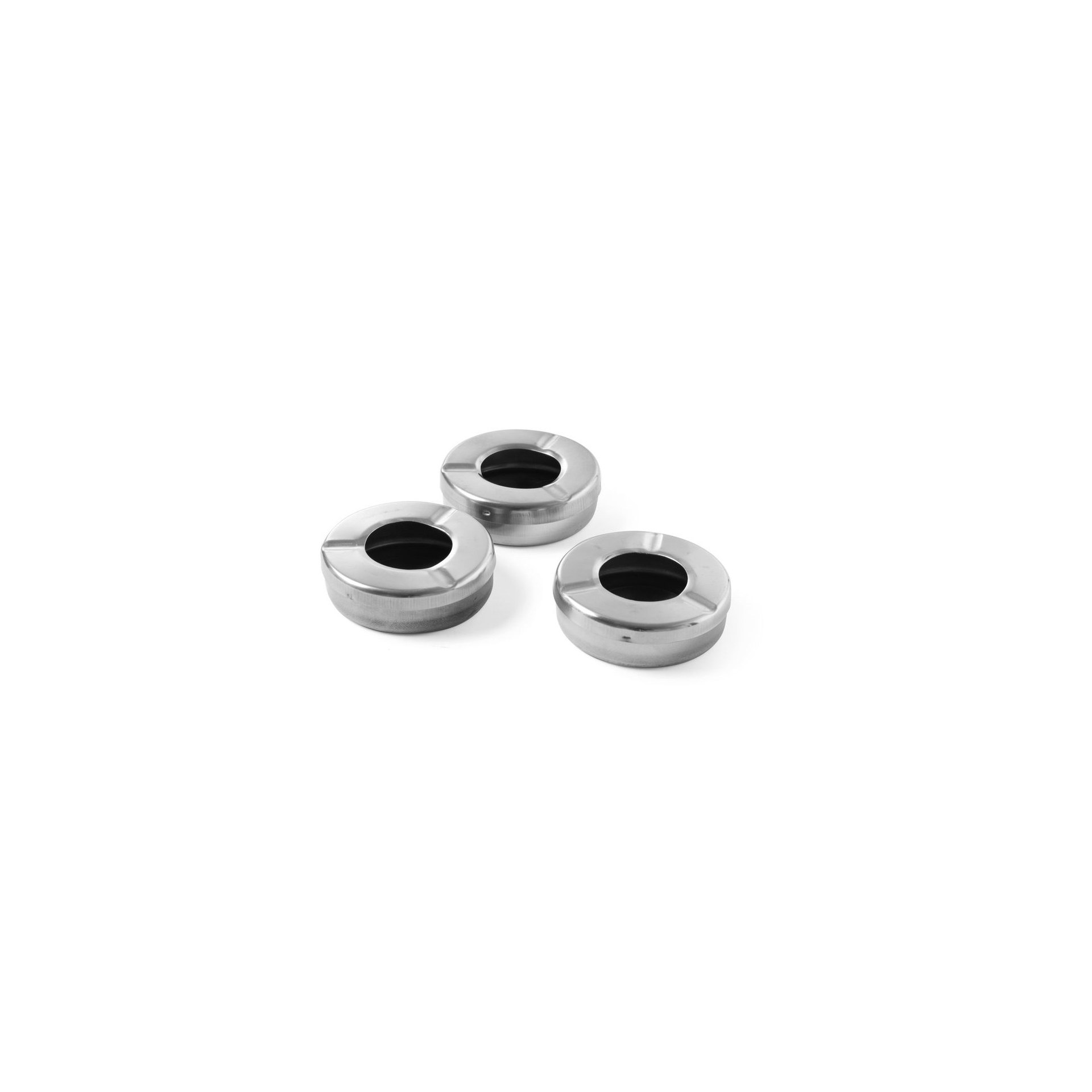 Aschenbecher mit Deckel, 3 Stk., ⌀90x(H)28mm