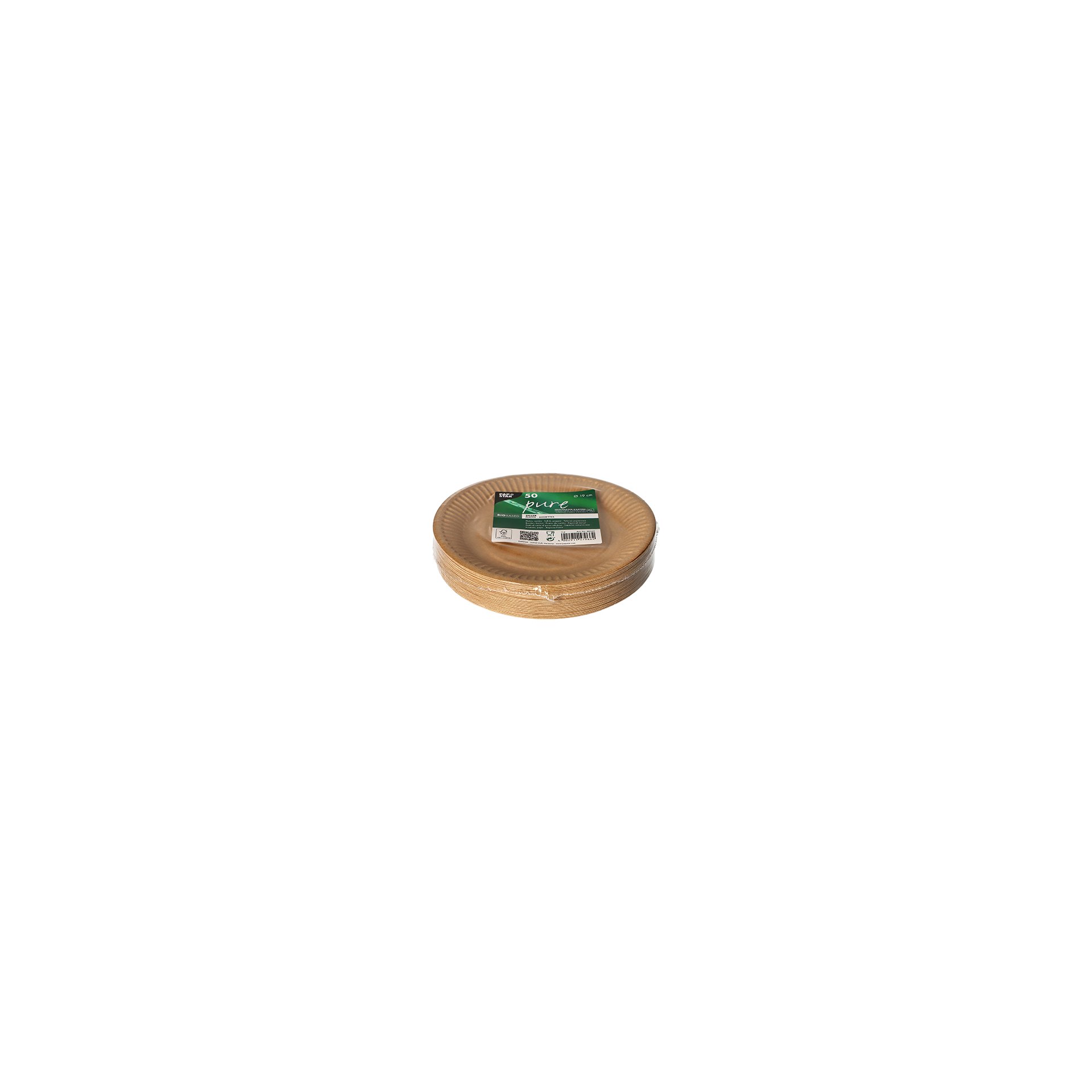 Teller, Pappe "pure" rund Ø 19 cm braun