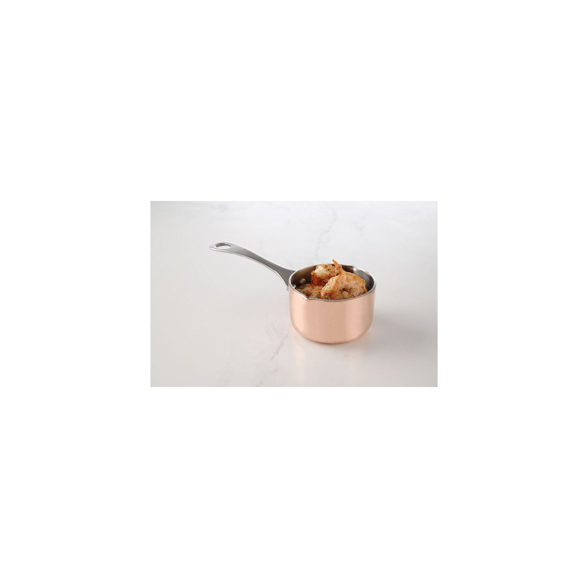Miniatur-Kasserolle mit Ausgießer, 0,16L, ⌀75x(H)40mm Miniatur-Kasserolle mit Ausgießer, 0,26L, ⌀85x(H)50mm