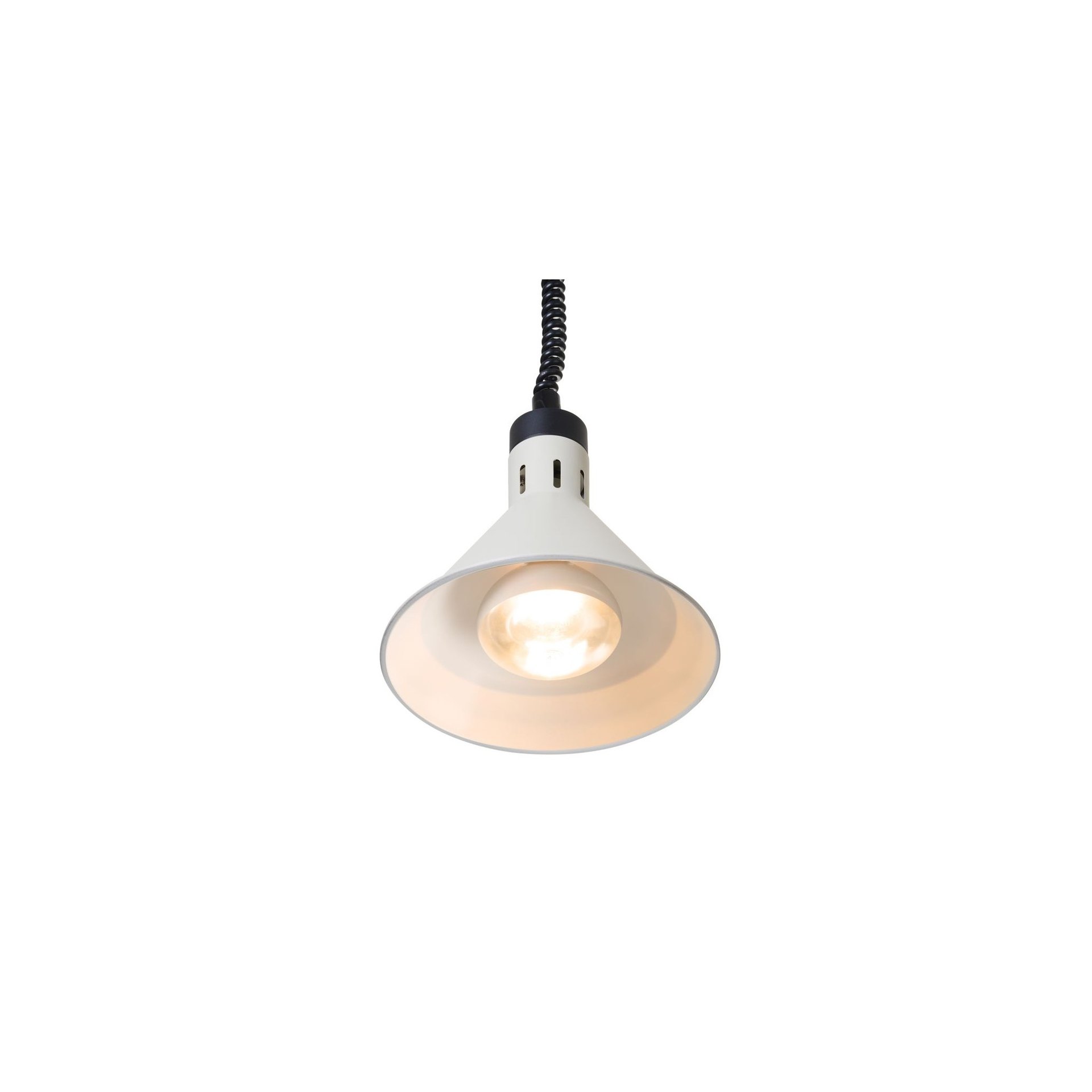 Höhenverstellbare Wärmelampe konisch, Weiß, 230V/250W, ⌀275x(H)250mm Höhenverstellbare Wärmelampe konisch, Weiß, 230V/250W, ⌀275x(H)250mm