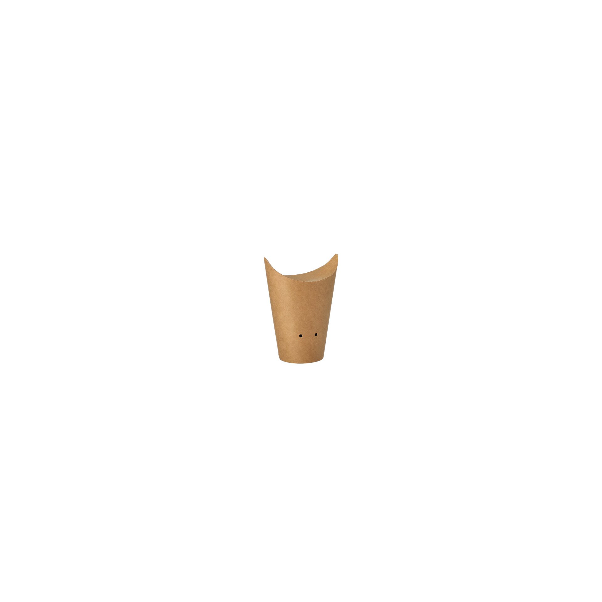 Pommes-Frites-Schütte, Pappe rund Ø 6 cm · 14 cm braun klein Pommes-Frites-Schütte, Pappe rund Ø 6 cm · 14 cm braun klein