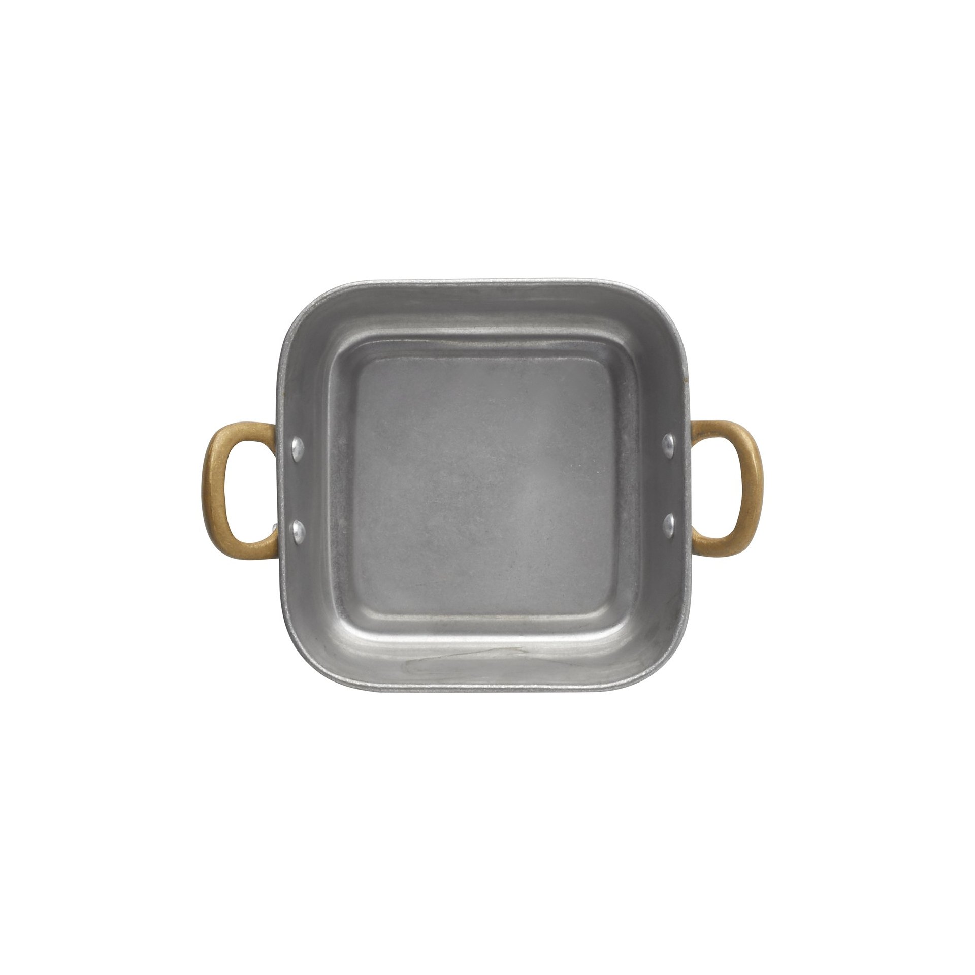 Servierpfanne STEEL & STYLE VINTAGE, mit 2 Messinggriffen, 14 x 14 x 5 cm, 570 ml, Chromnickelstahl Servierpfanne STEEL & STYLE VINTAGE, mit 2 Messinggriffen, 14 x 14 x 5 cm, 570 ml, Chromnickelstahl