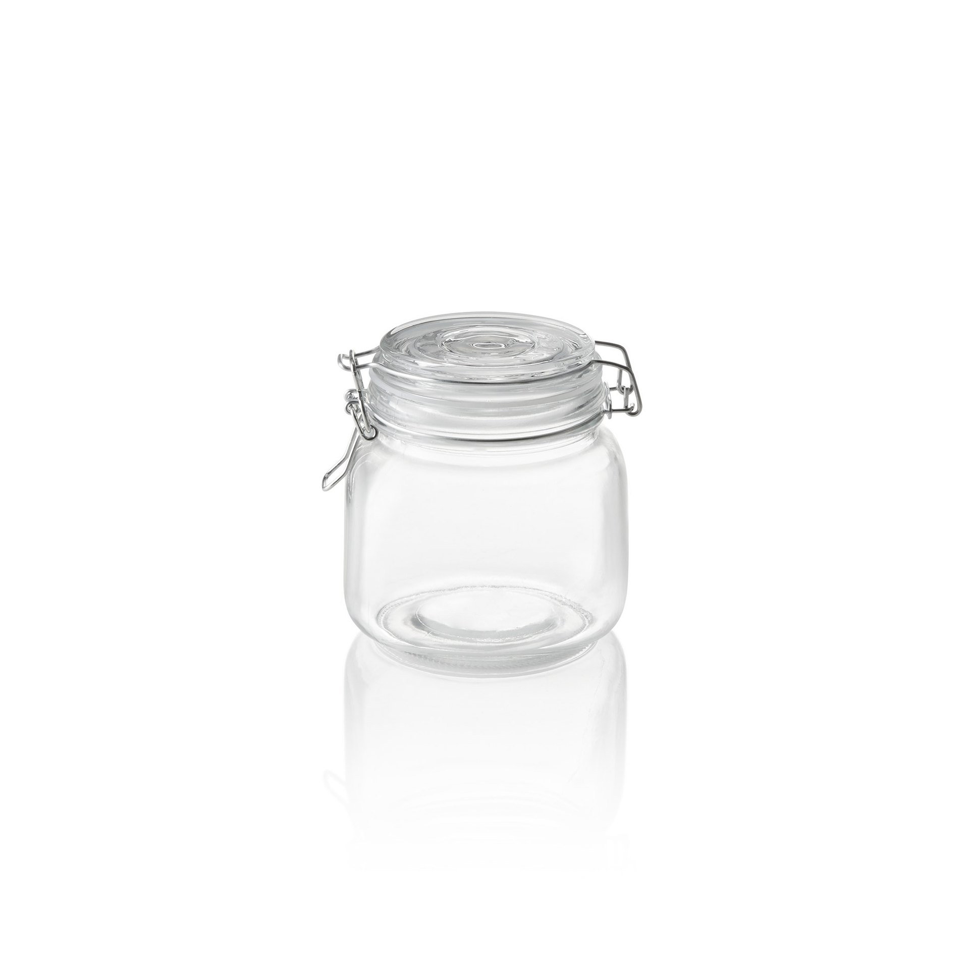 Vorratsglas, 0,65 ltr., Ø 9 cm, Höhe 12 cm, Glas, Edelstahl, Silikon