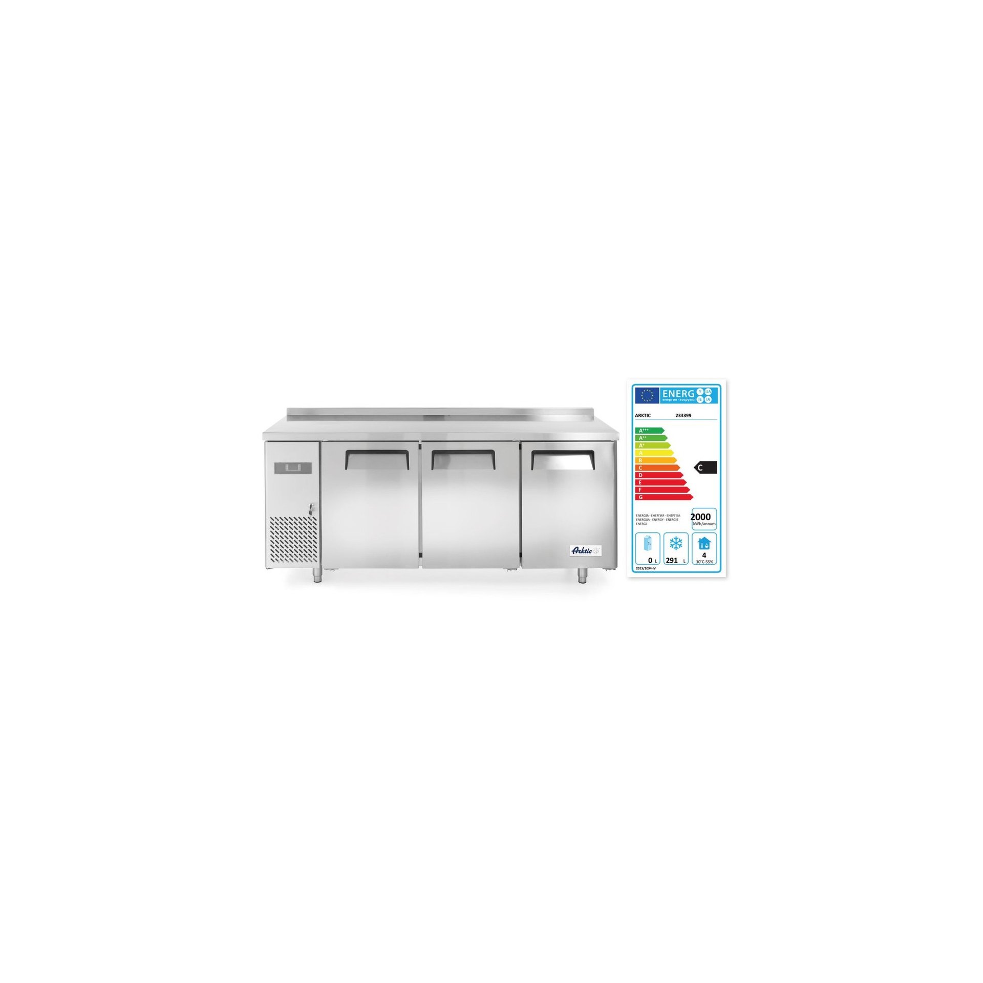 Tiefkühltisch, dreitürig Kitchen Line 390 L