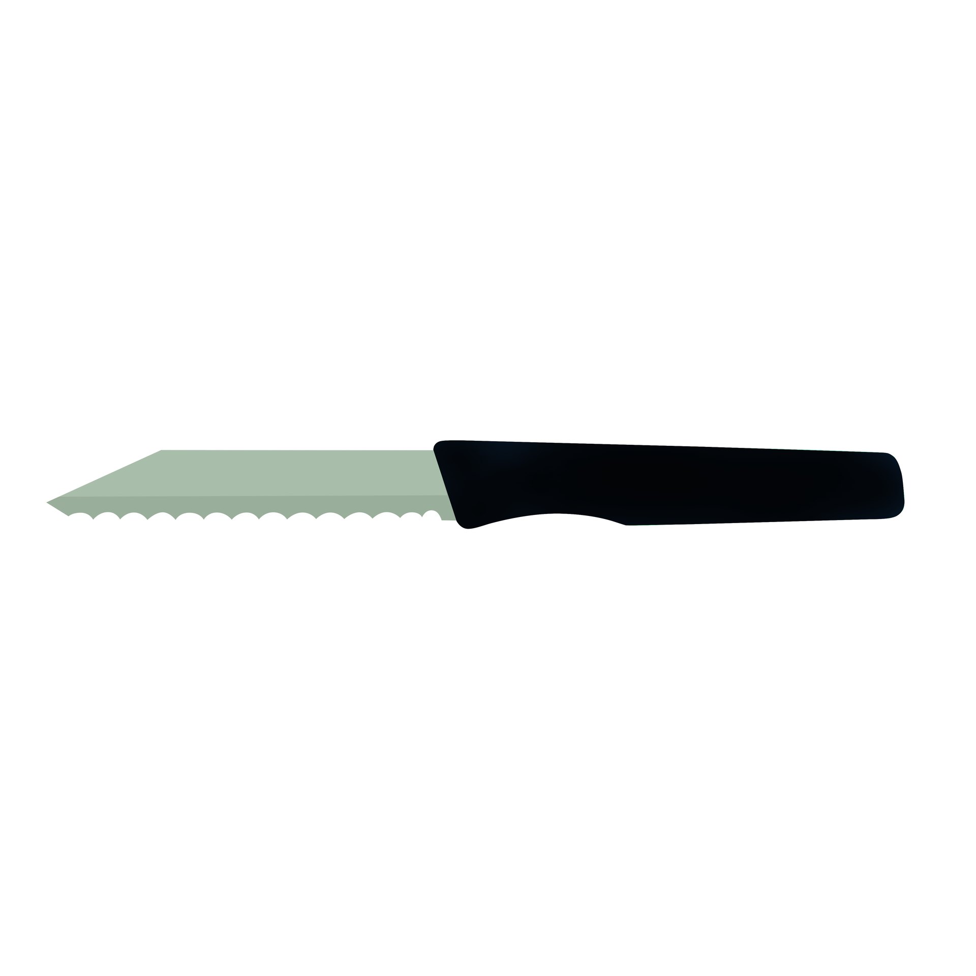 Brötchenmesser / Küchenmesser mit Wellenschliff, Schwarz