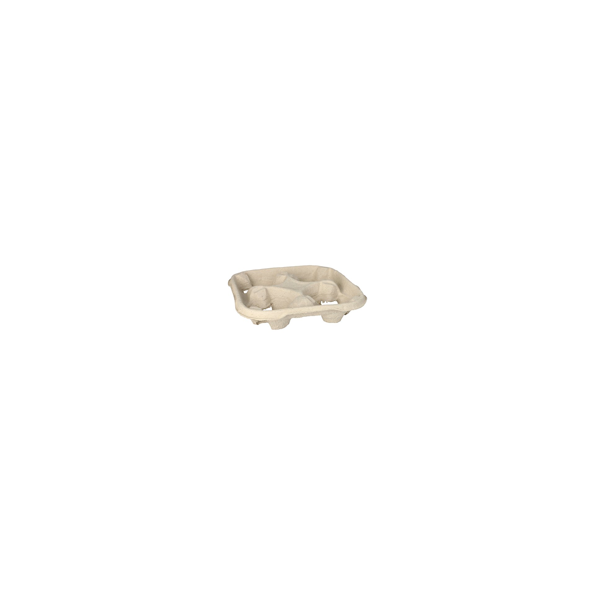 Tragetabletts, Pappe "To Go" 4,7 cm x 22,4 cm x 22,4 cm natur für 4 Becher