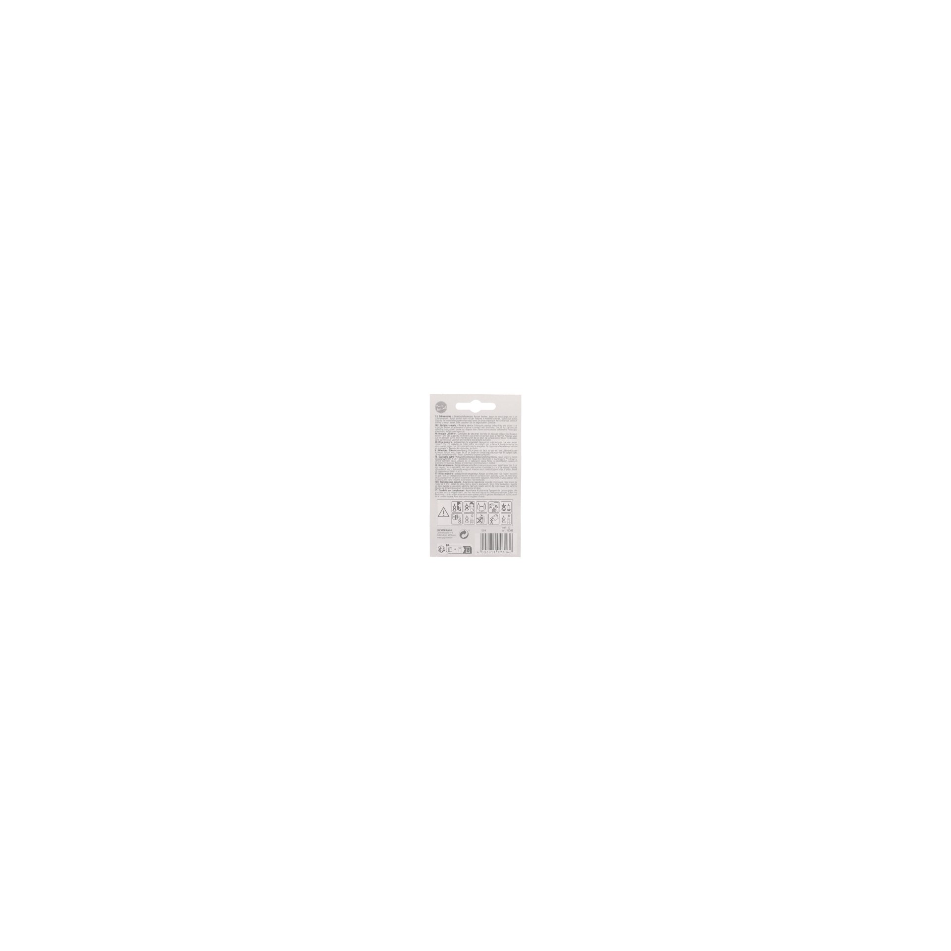 Zahlenkerze 7,3 cm weiss "6" mit rotem Rand