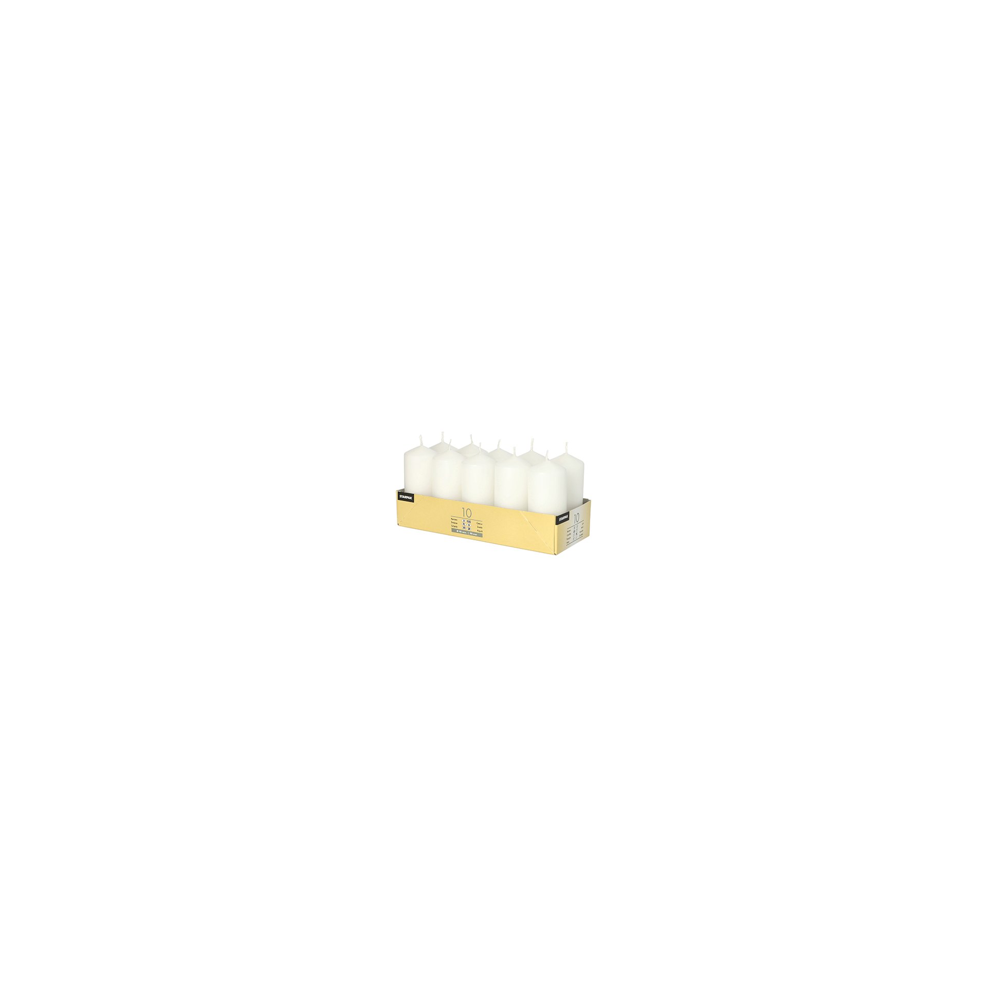 Stumpenkerzen Ø 40 mm · 90 mm weiss