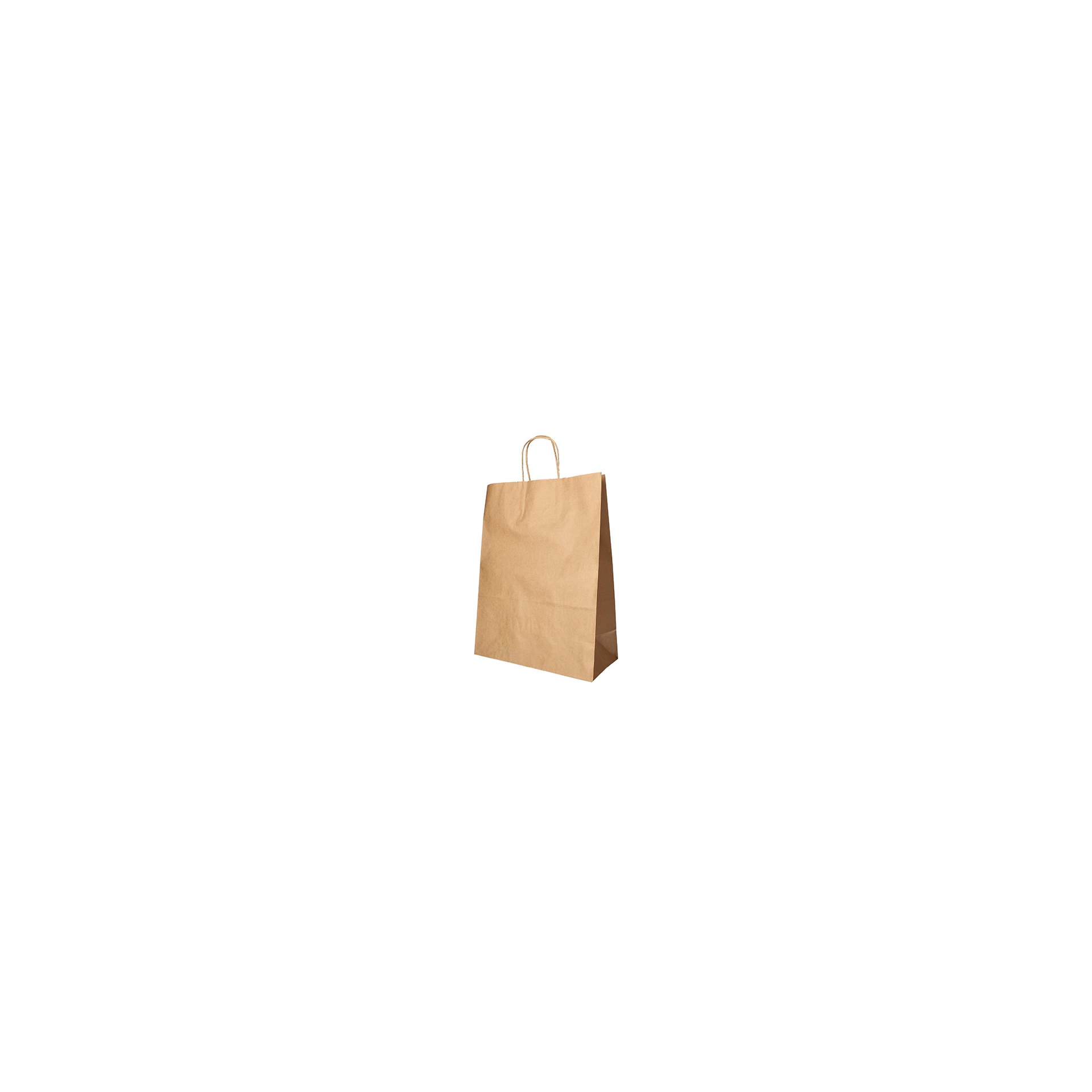 Tragetaschen, Papier 35 cm x 26 cm x 12 cm braun mit gedrehtem Tragegriff