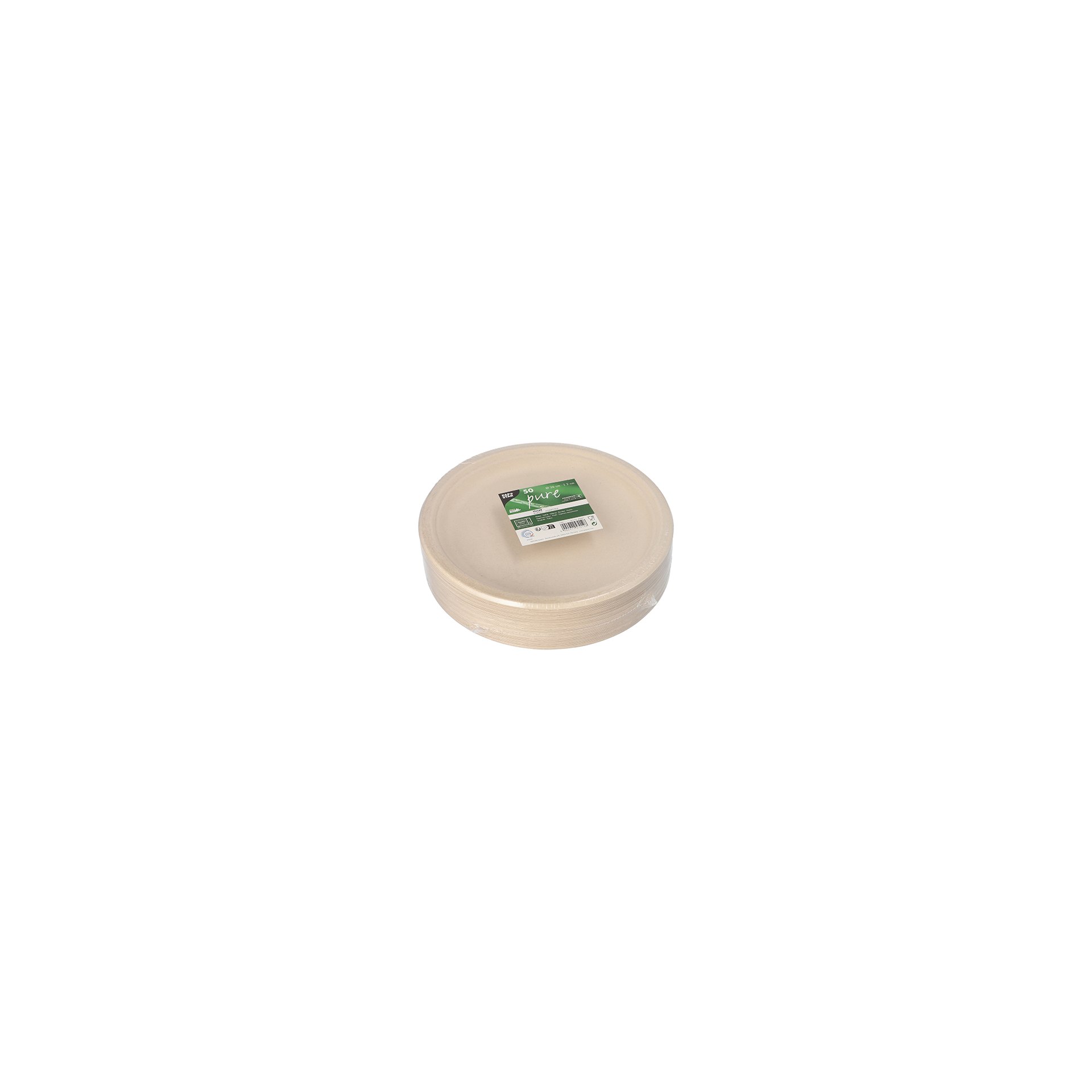 Teller, Zuckerrohr "pure" ungeteilt Ø 26 cm · 2 cm natur Teller, Zuckerrohr "pure" ungeteilt Ø 26 cm · 2 cm natur