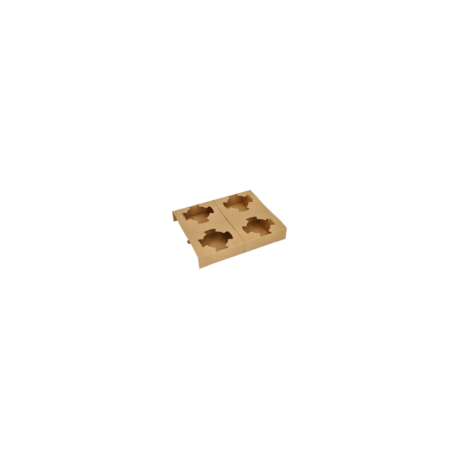 Tragetabletts, Pappe "pure" 3,6 cm x 19,8 cm x 24,1 cm braun für 4 Suppenbecher