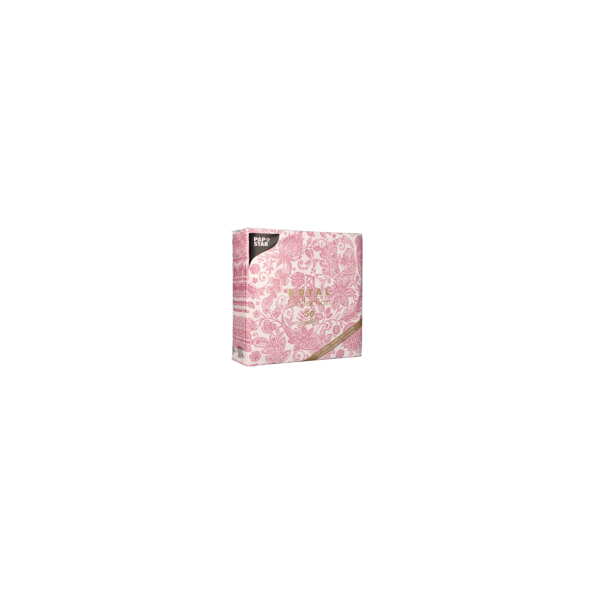 Servietten "ROYAL Collection" 1/4-Falz 40 cm x 40 cm fuchsia "Paisley"