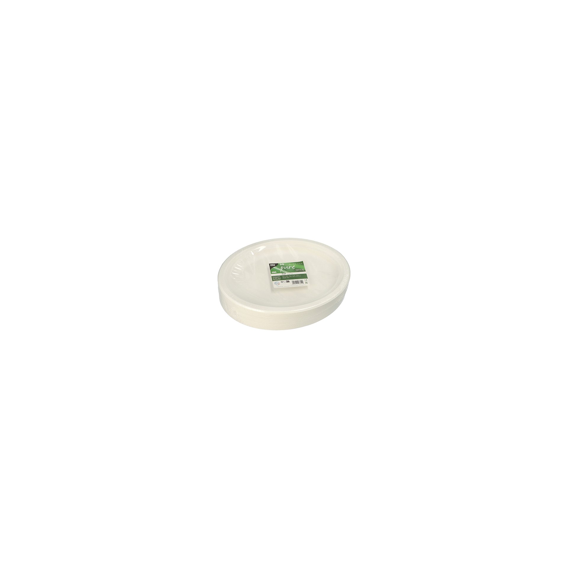 Teller, Zuckerrohr "pure" oval 32 cm x 25,5 cm x 2 cm weiss