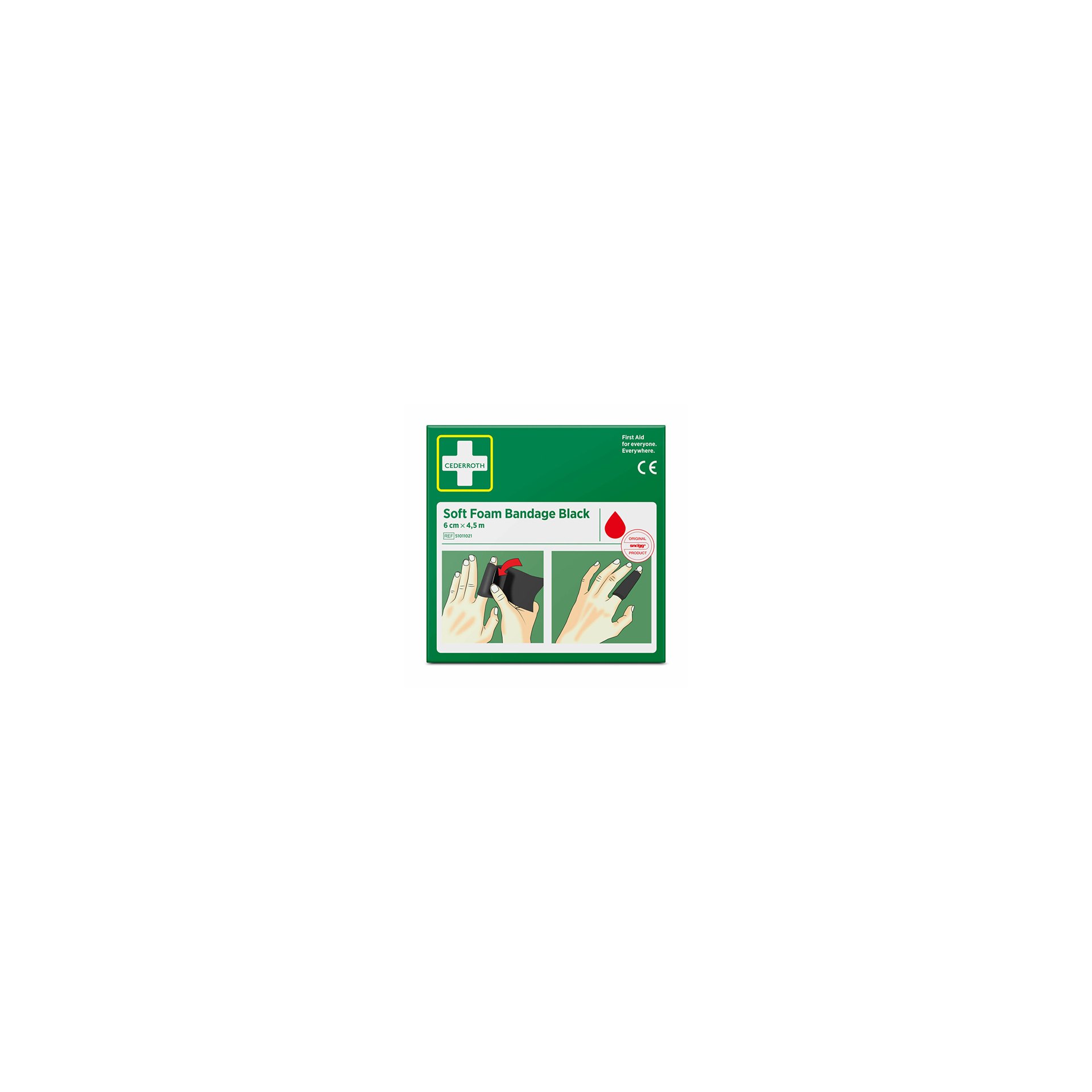 "Cederroth" Soft Foam Bandage 4,5 m x 6 cm schwarz , Refill