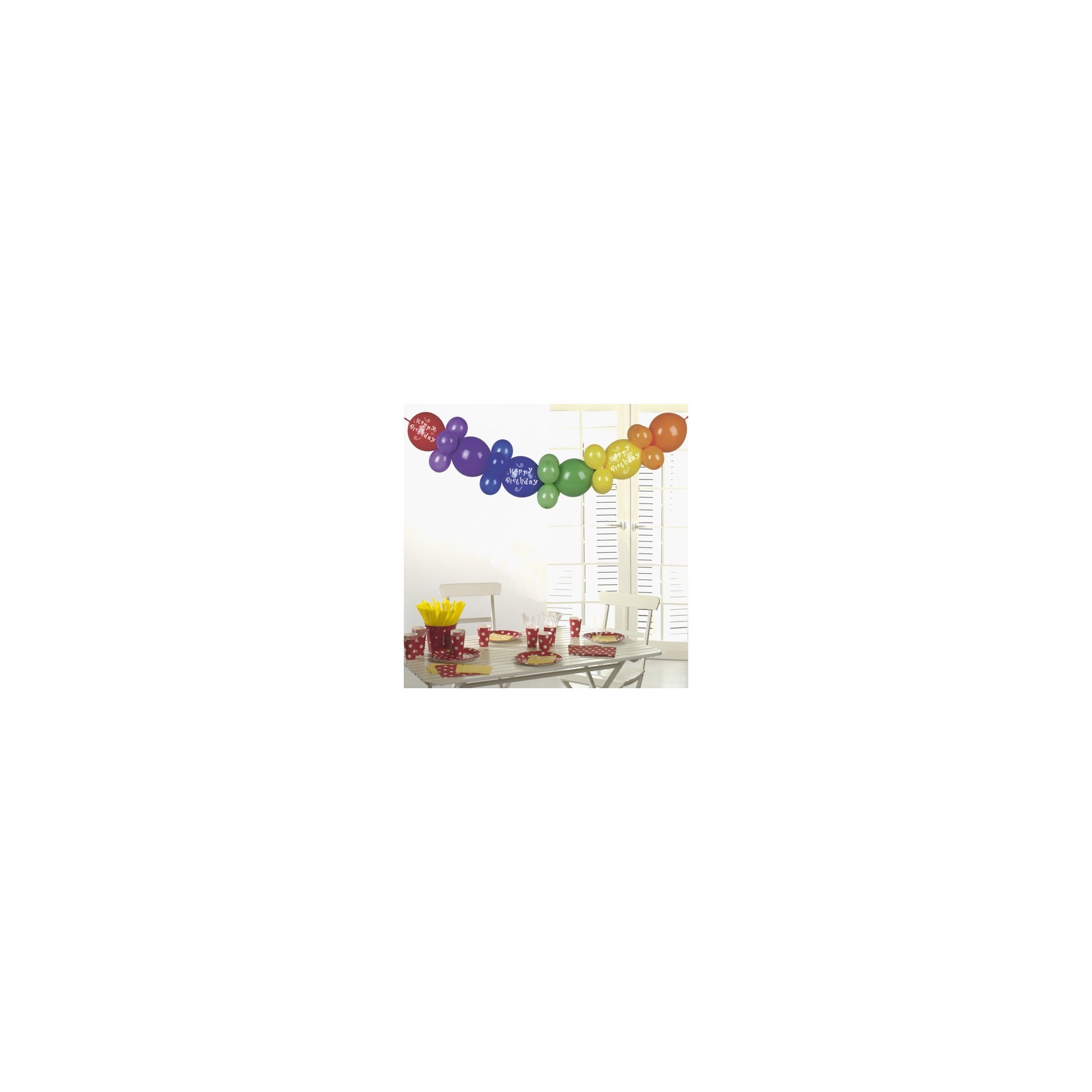Ballongirlande 2 m "Happy Birthday" Ballongirlande 2 m "Happy Birthday"