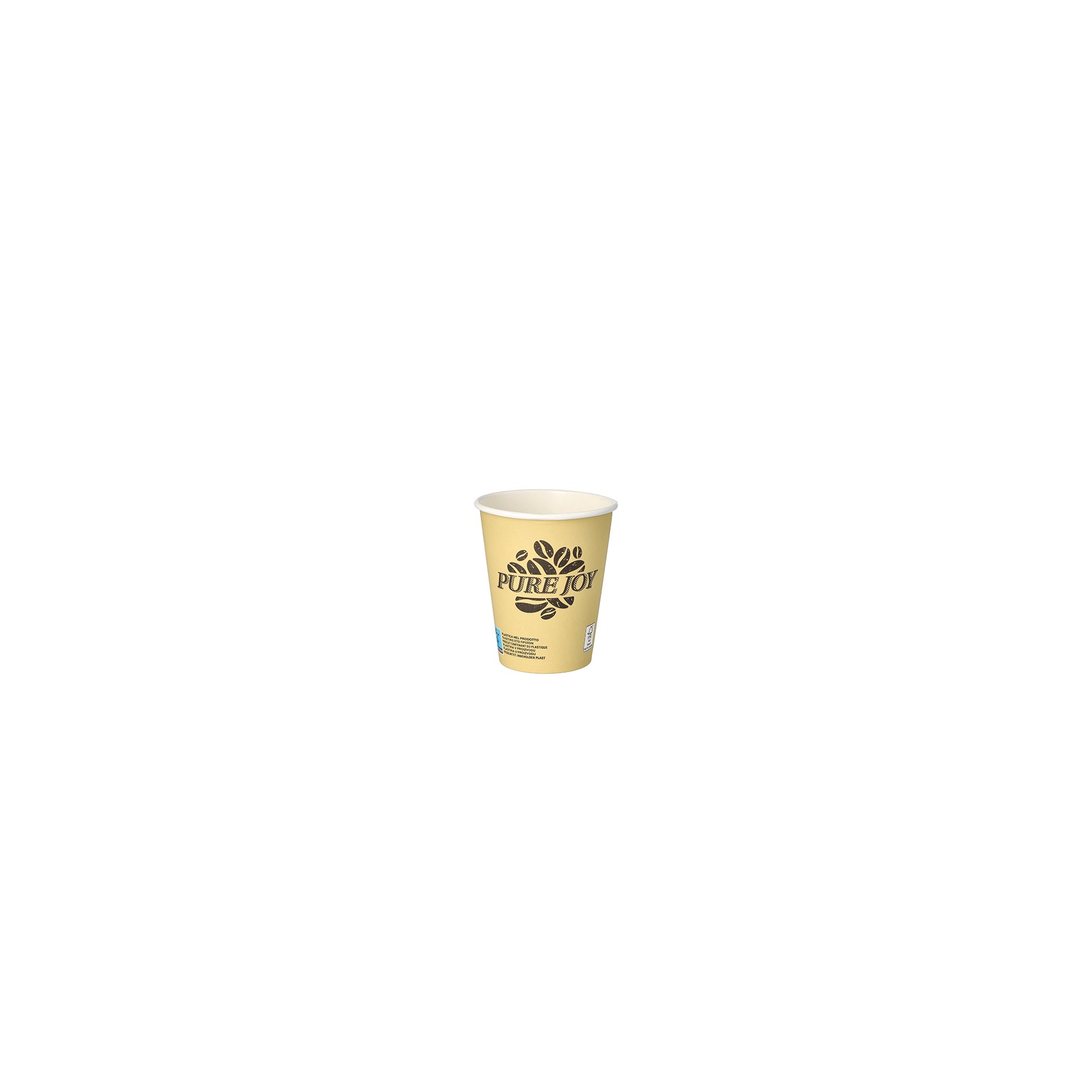 Trinkbecher, Pappe 0,2 l Ø 8 cm · 9,2 cm creme "Pure Joy" Trinkbecher, Pappe 0,2 l Ø 8 cm · 9,2 cm creme "Pure Joy"