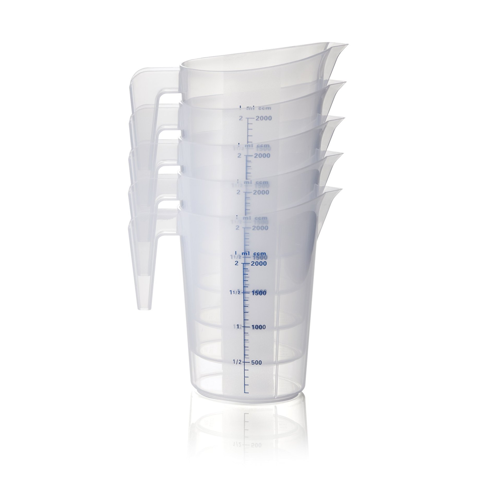 Messbecher, Ø 16 cm, 2 ltr., mit 100 ml Skalierung, Polypropylen Messbecher, Ø 16 cm, 2 ltr., mit 100 ml Skalierung, Polypropylen