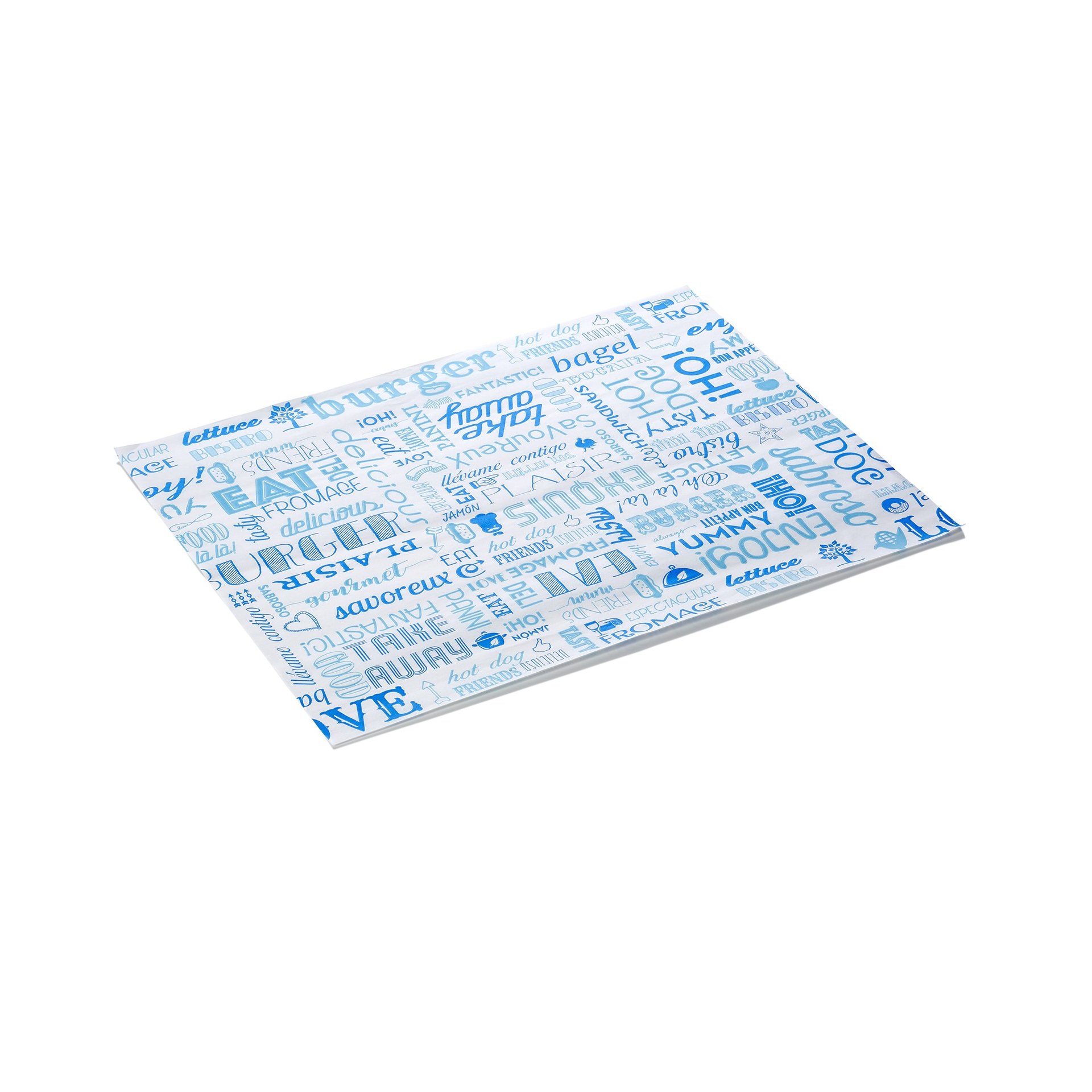 Burgerpapier Fish Set WRAP & GO, 28 x 34 cm, Set á 1000 Stück, Fettpapier