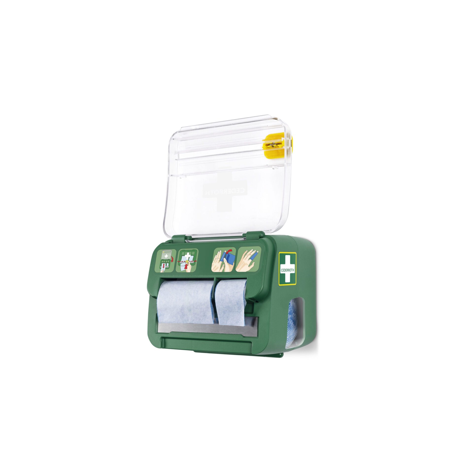 "Cederroth" Soft Foam Bandage Spender 2-in-1 12,3 cm x 13,8 cm x 14,2 cm grün "Cederroth" Soft Foam Bandage Spender 2-in-1 12,3 cm x 13,8 cm x 14,2 cm grün