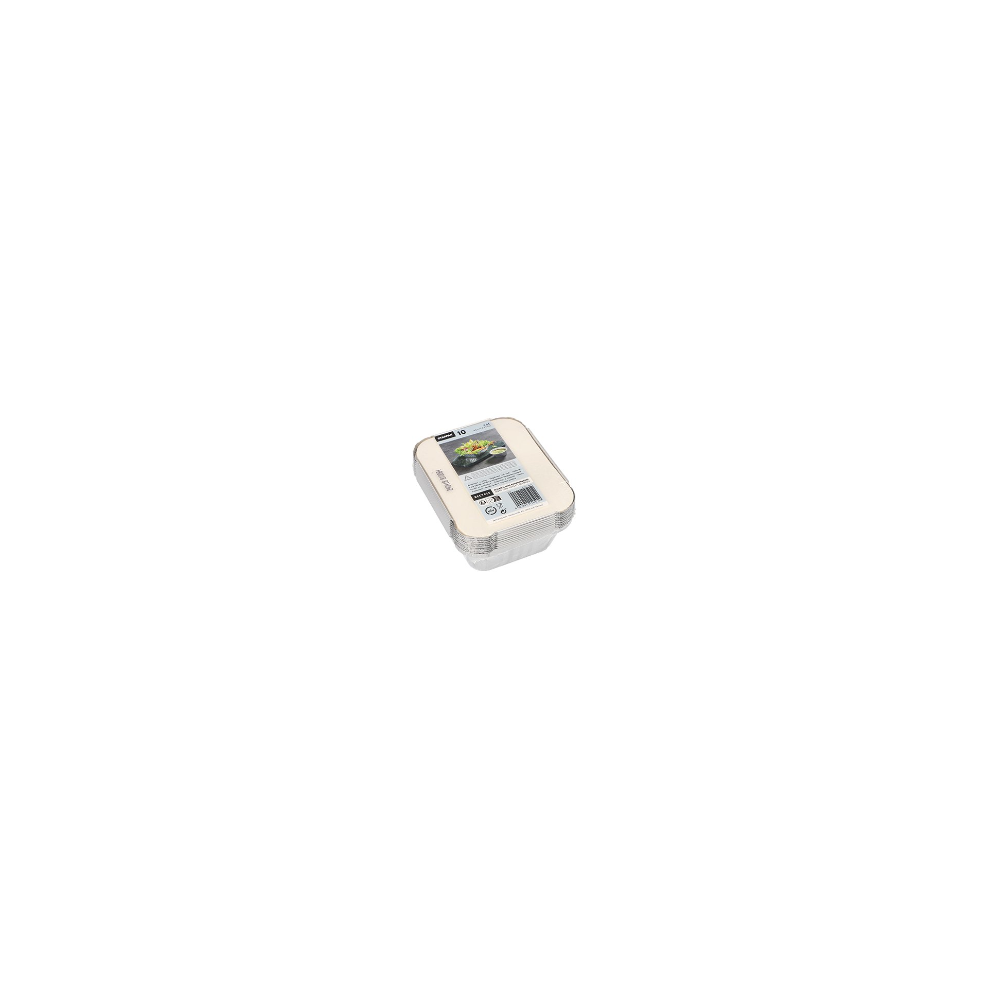 Schalen, Alu + Einlegedeckel, PE-beschichtet eckig 0,5 l 4,2 cm x 11,4 cm x 14 cm
