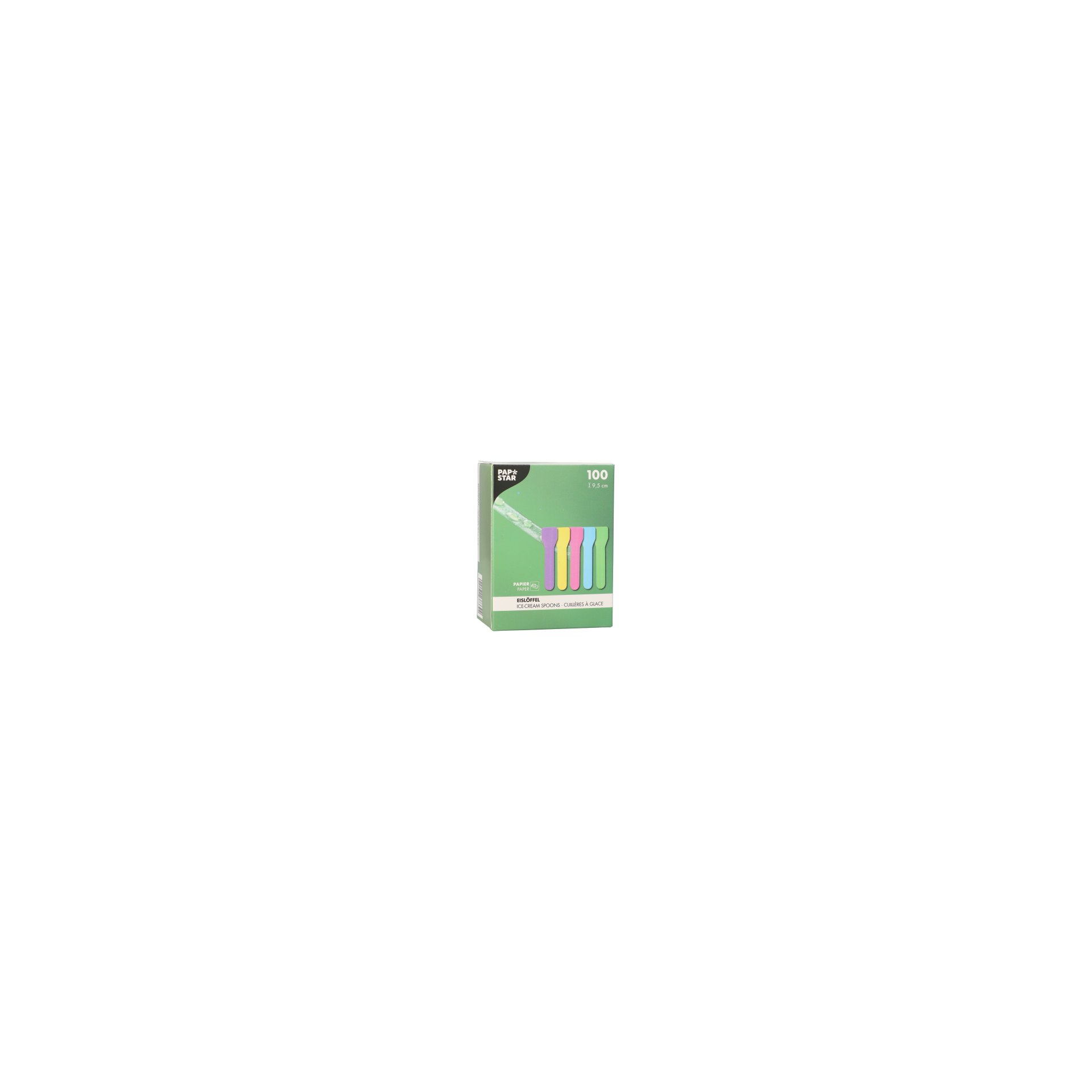 Eislöffel Papier 9,5 cm farbig sortiert Eislöffel Papier 9,5 cm farbig sortiert