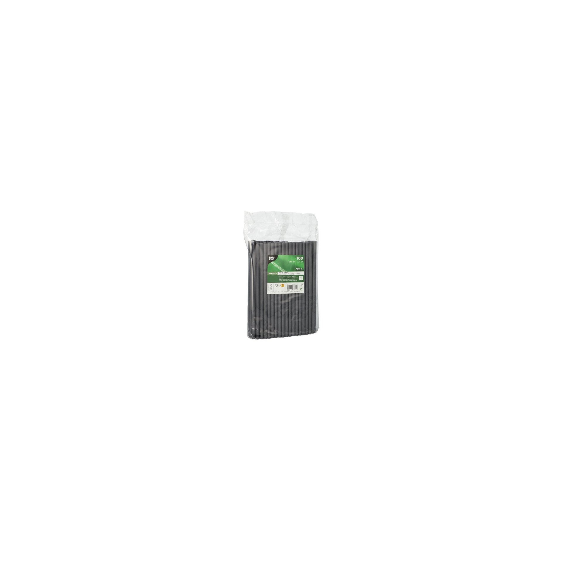 Shake-Halme, Papier Ø 8 mm · 21 cm schwarz Shake-Halme, Papier Ø 8 mm · 21 cm schwarz