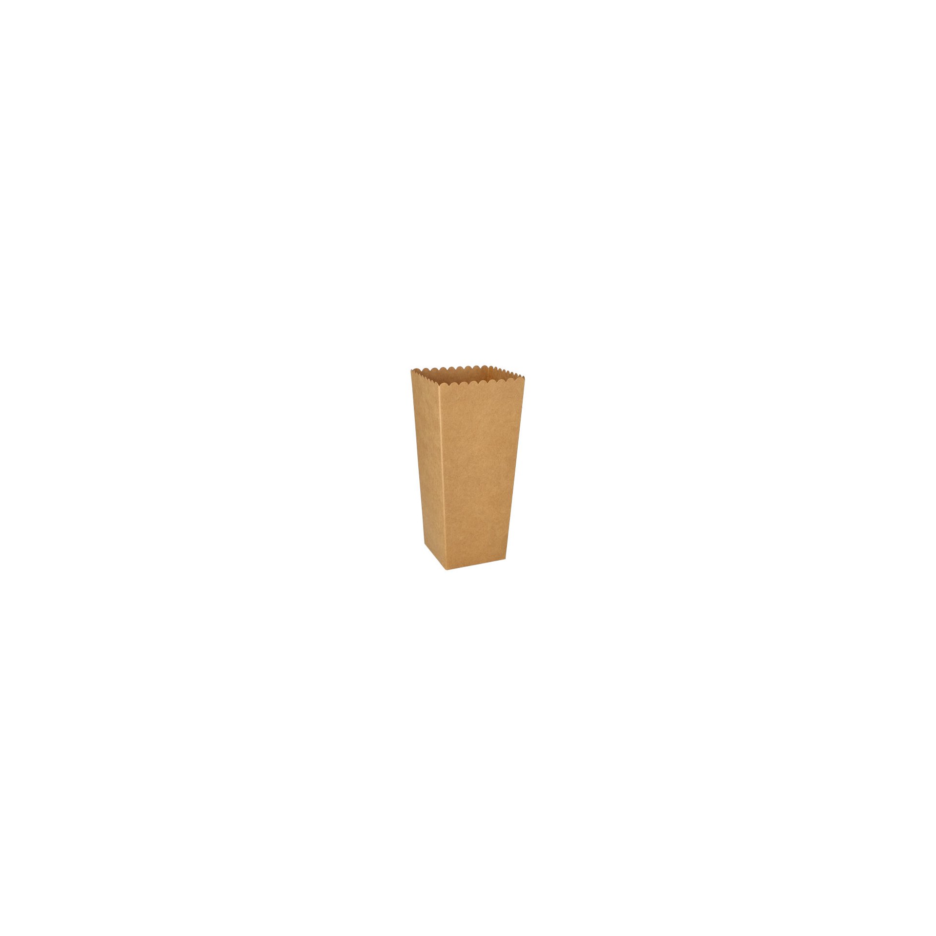 Popcorn-Boxen Pappe "pure" eckig 1300 ml 19,7 cm x 7 cm x 7 cm braun klein