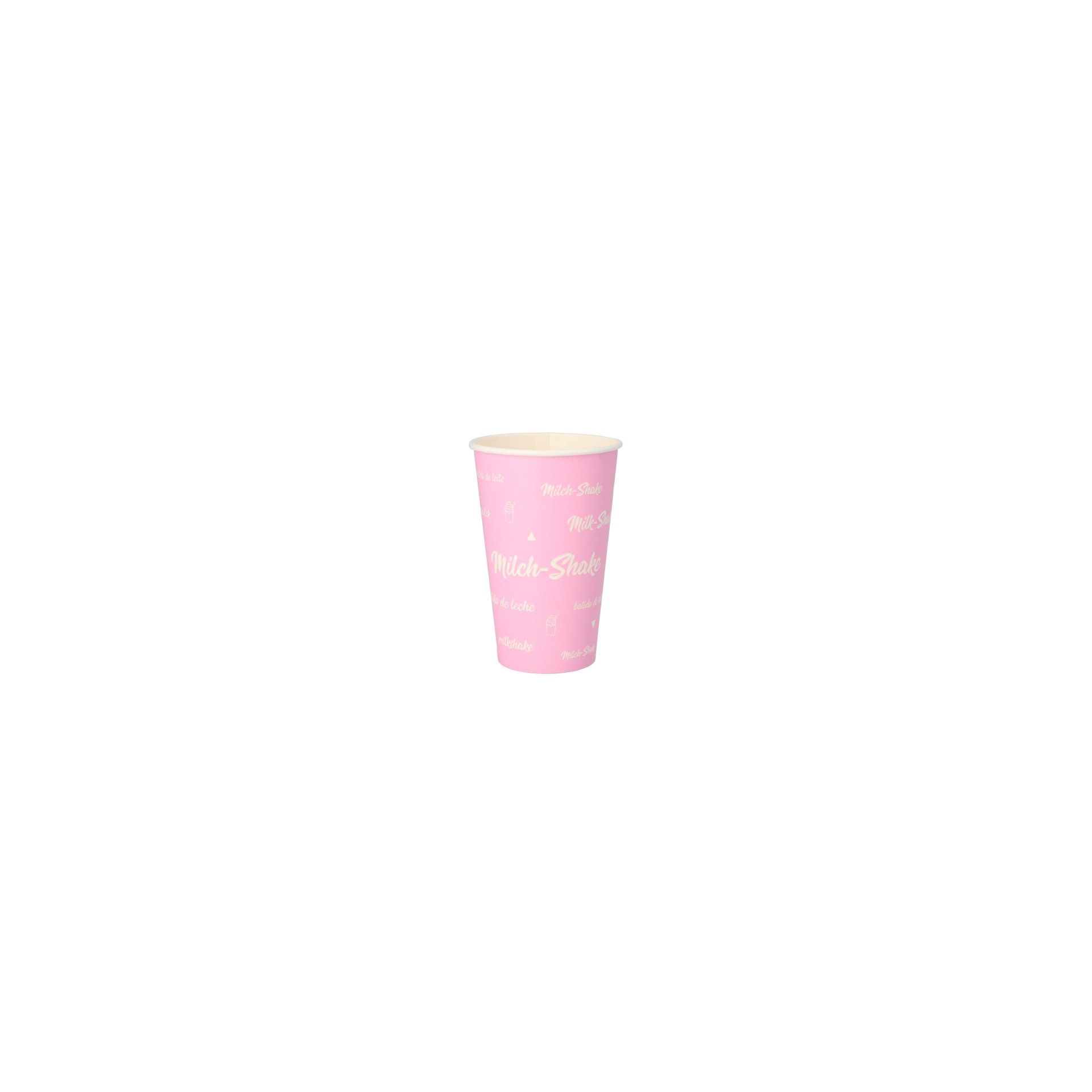 Shake-Becher, Pappe 0,4 l Ø 9 cm · 13,9 cm "Milk-Shake" Shake-Becher, Pappe 0,4 l Ø 9 cm · 13,9 cm "Milk-Shake"