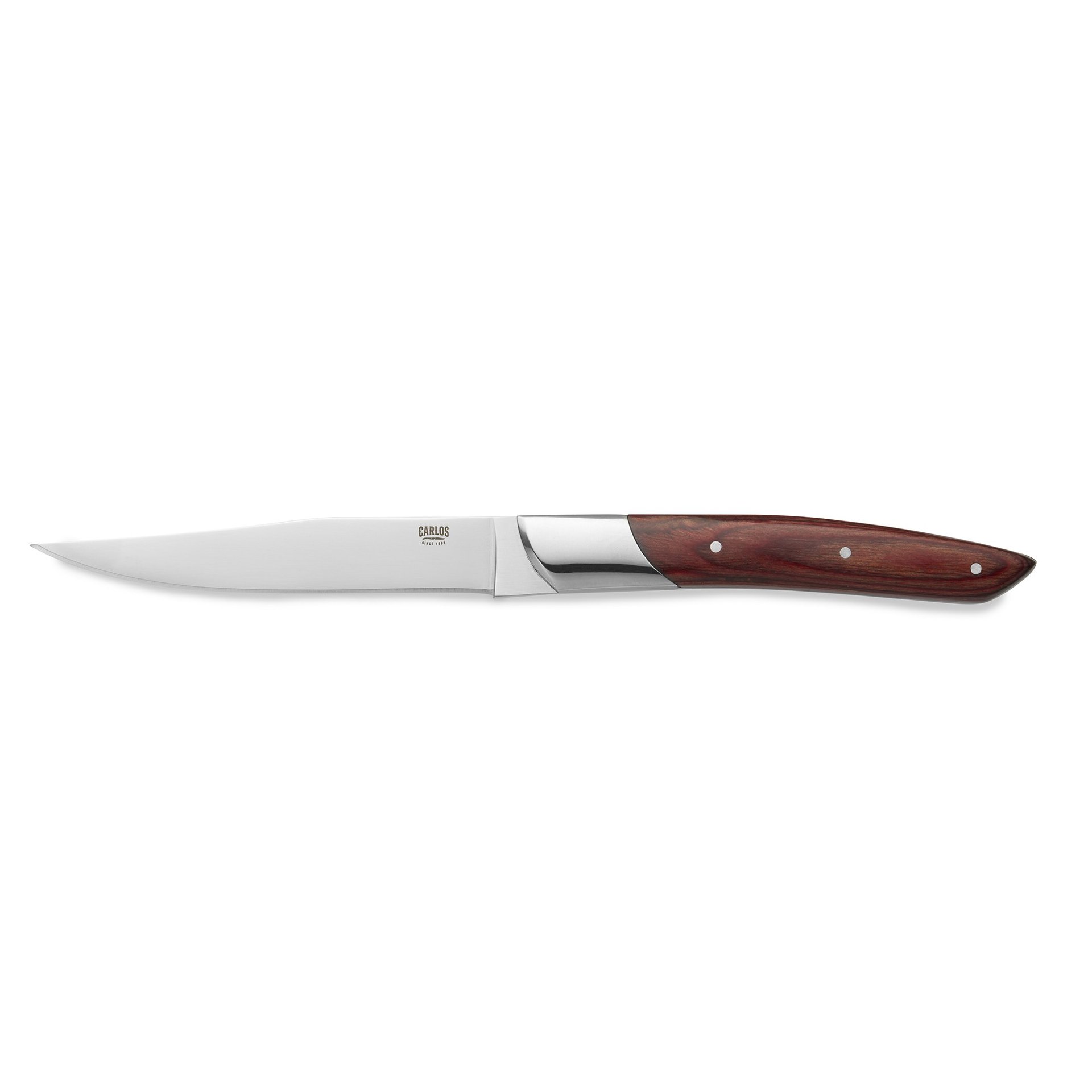 Steakmesser Set CARLOS, mit rotem Pakkaholzgriff, 24 cm