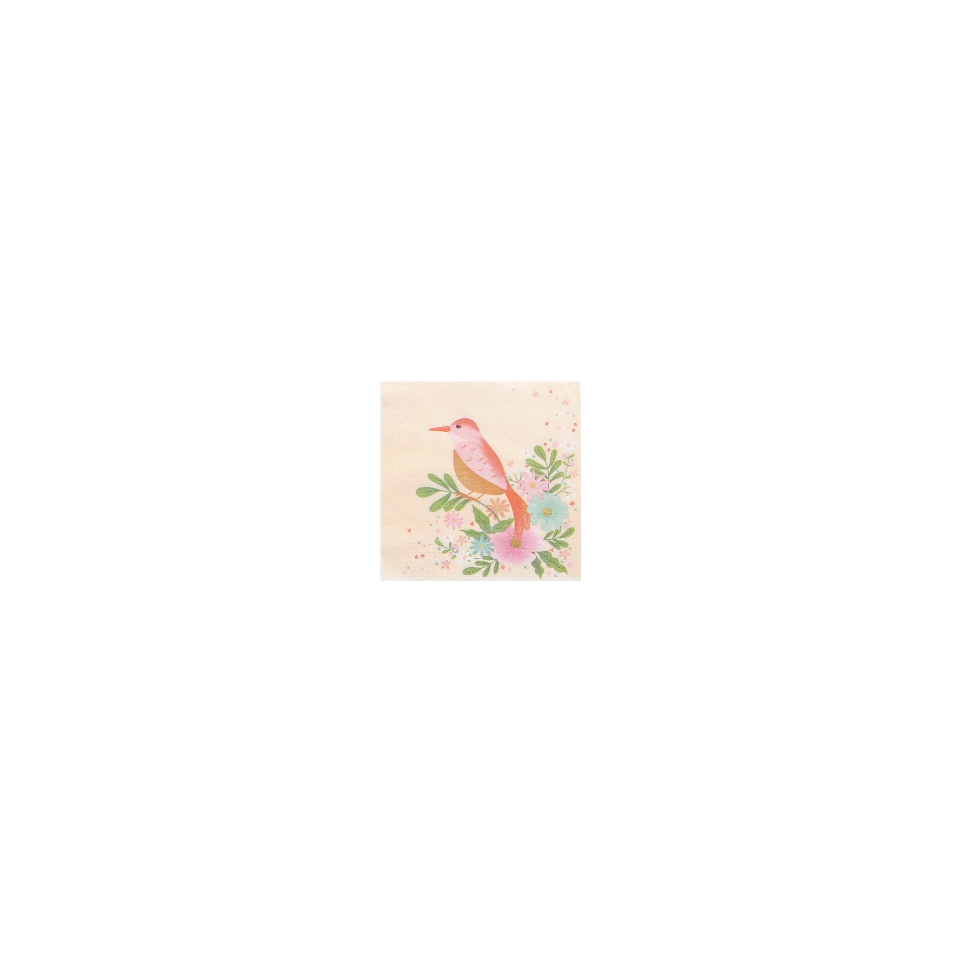 Servietten, 3-lagig 1/4-Falz 33 cm x 33 cm "Flowery Bird"