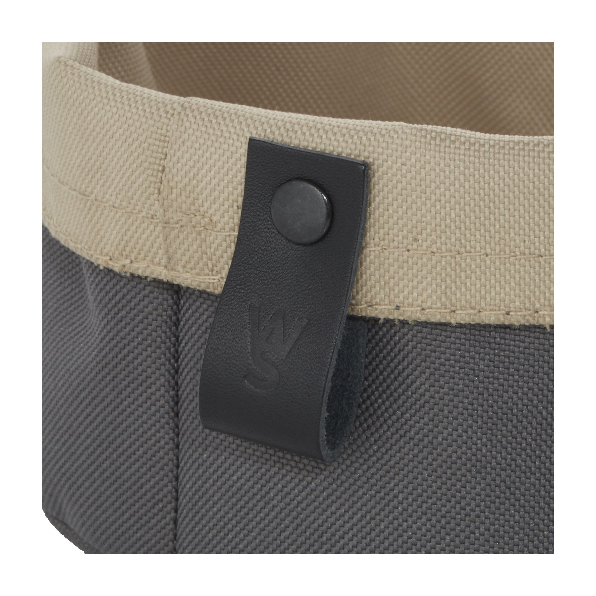 Brottasche FLIP TETRON, Ø 17 cm, Höhe 11 cm, light grey/light khaki, Tetron