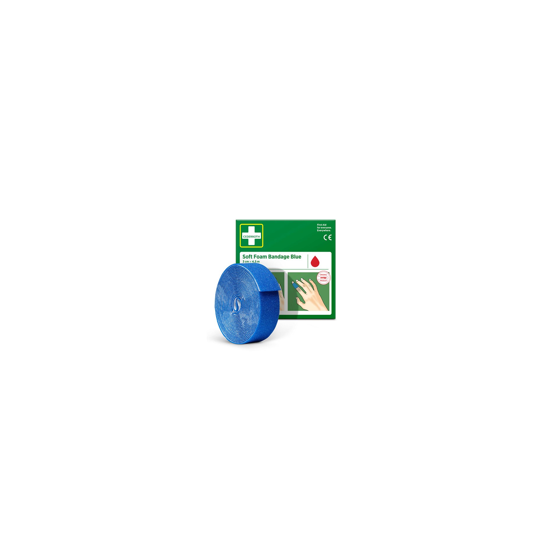"Cederroth" Soft Foam Bandage 4,5 m x 3 cm blau , Refill