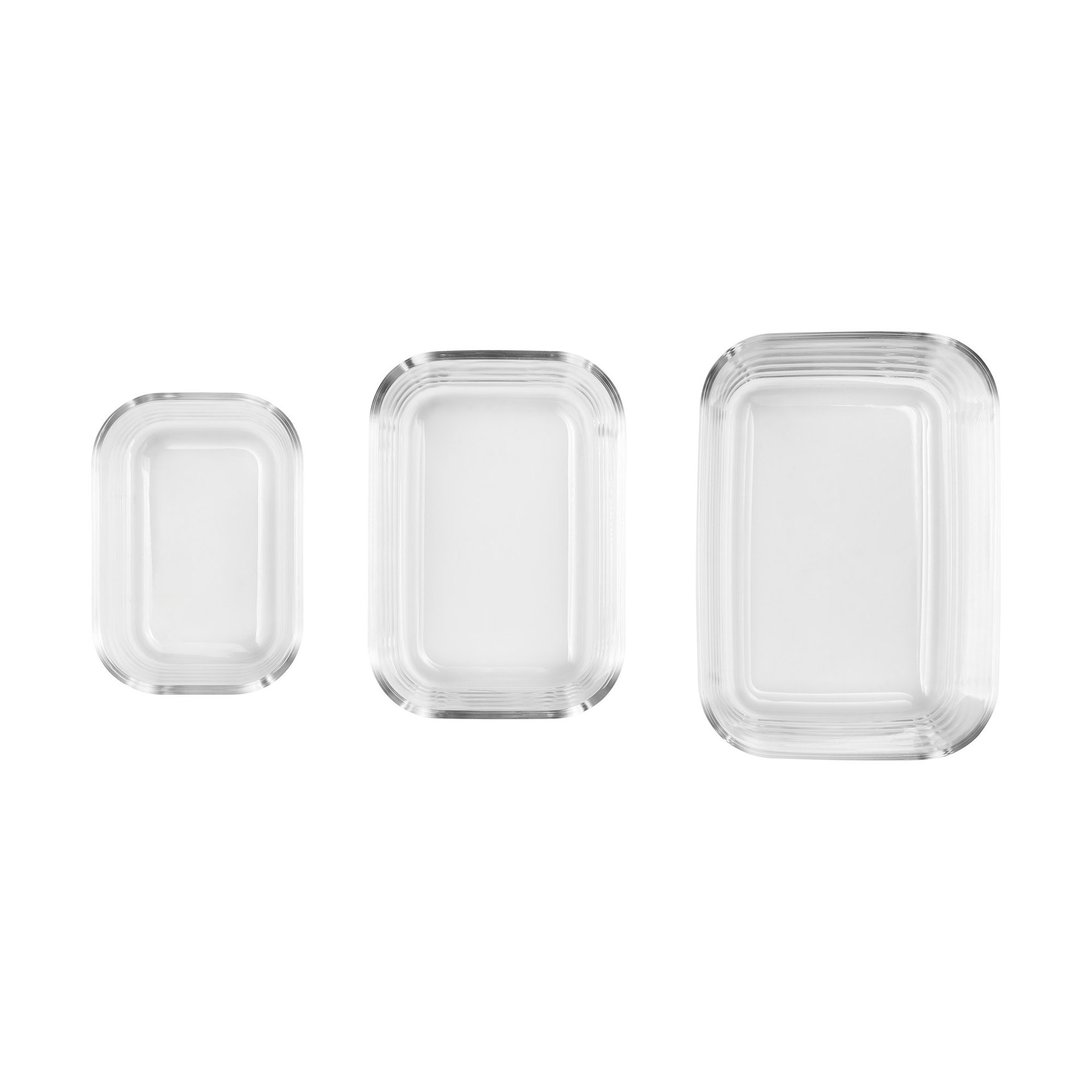 Frischhaltedosen Set mit ABS Deckel, 3-teilig, mit manueller Vakuum Pumpe, Borosilikatglas